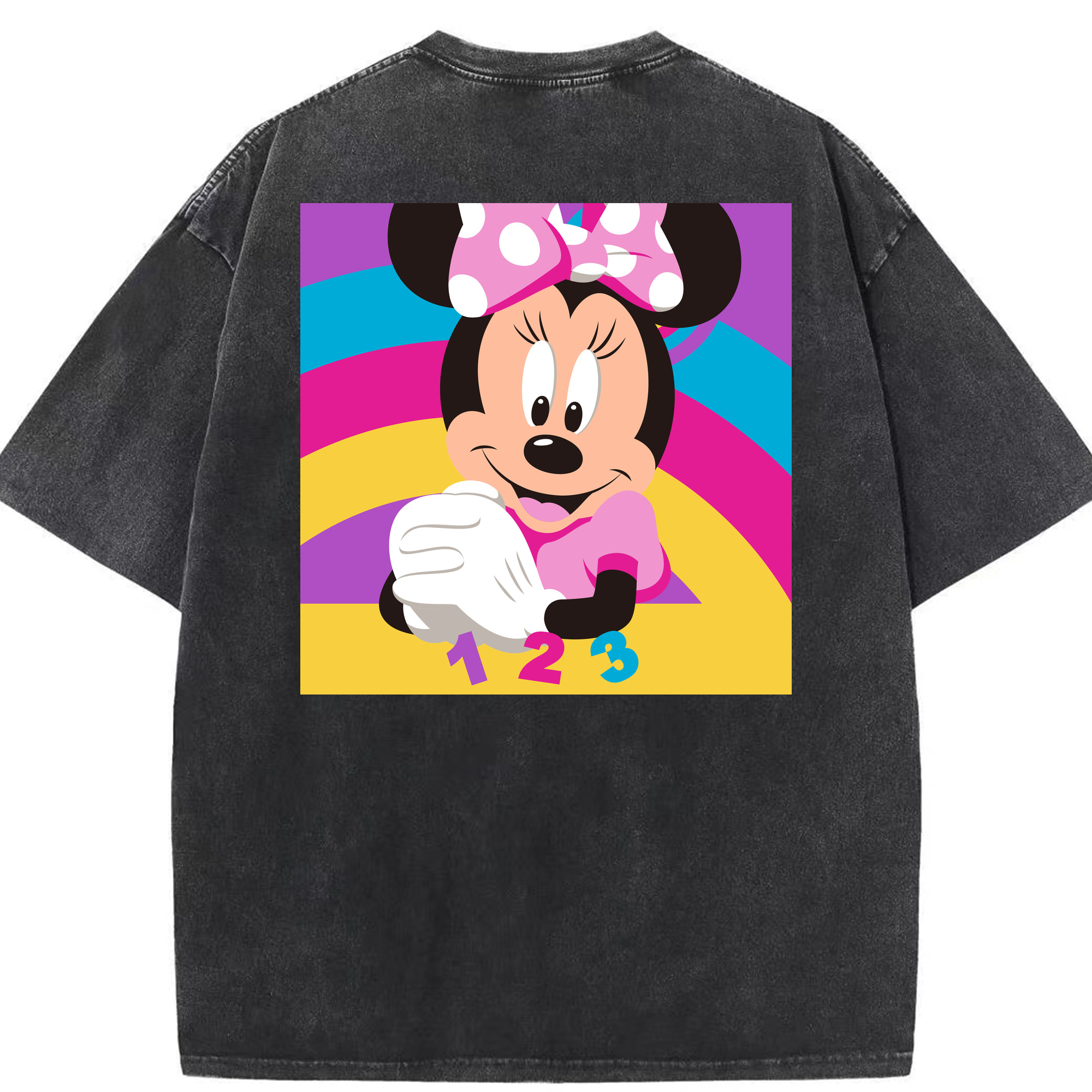 （画像用） ミッキーマウス Mickey Mouse 綿100% ヴィンテージ風 半袖Tシャツ（背面プリント）
