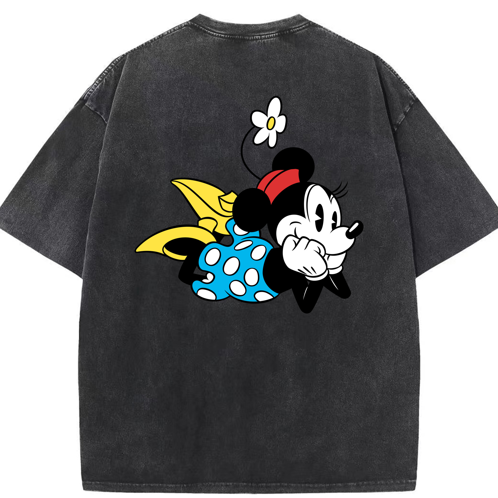 （画像用） ミッキーマウス Mickey Mouse 綿100% ヴィンテージ風 半袖Tシャツ（背面プリント）