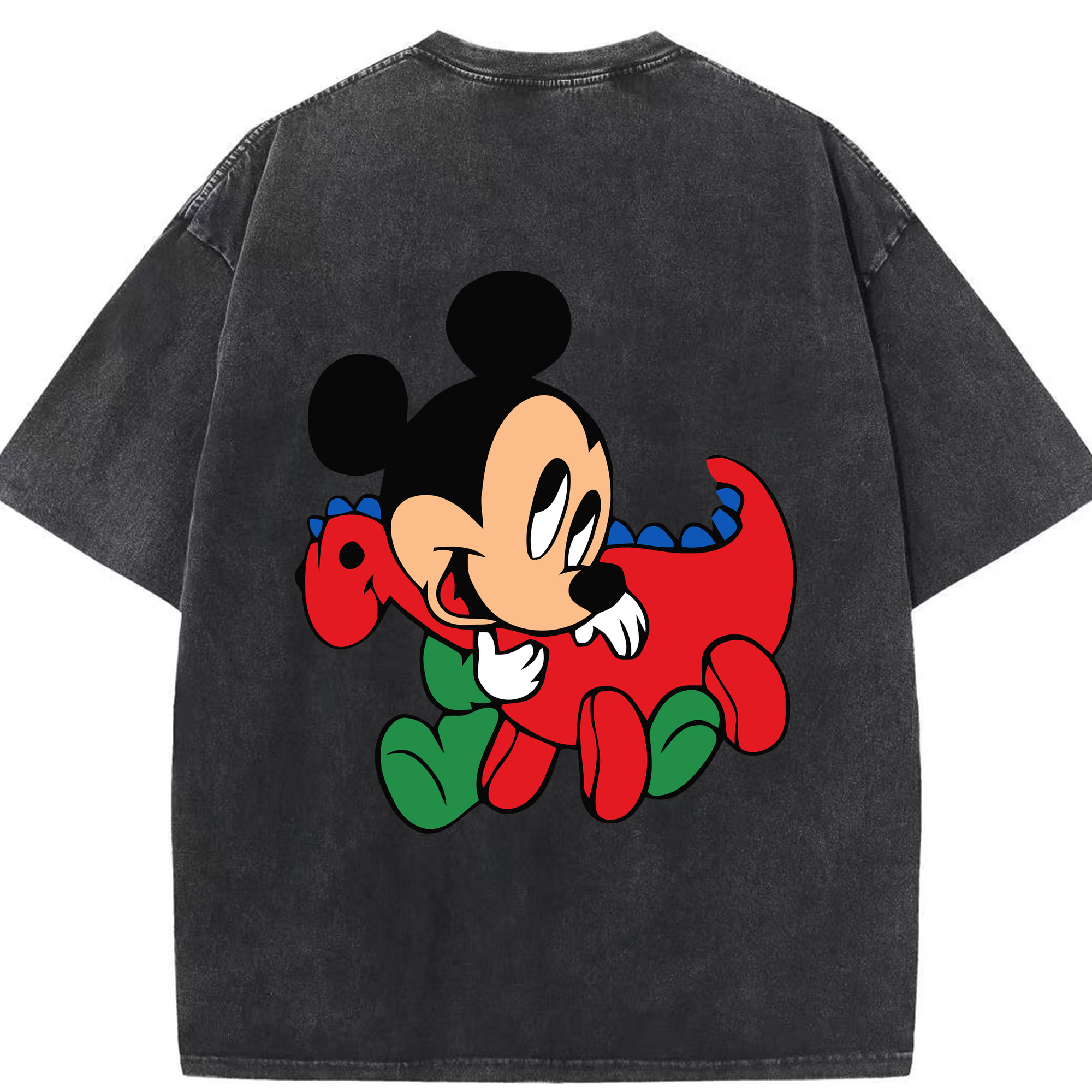 （画像用） ミッキーマウス Mickey Mouse 綿100% ヴィンテージ風 半袖Tシャツ（背面プリント）