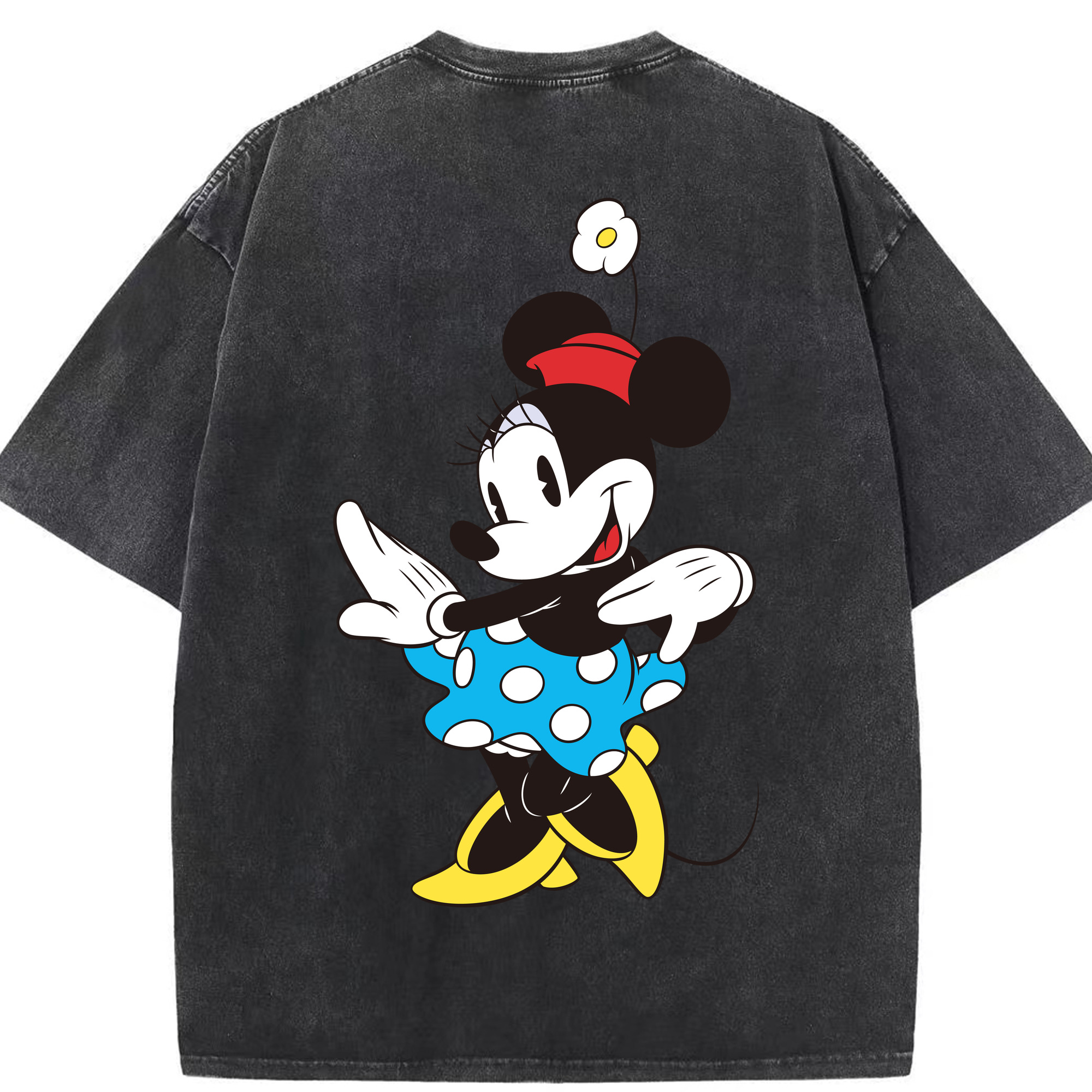 （画像用） ミッキーマウス Mickey Mouse 綿100% ヴィンテージ風 半袖Tシャツ（背面プリント）