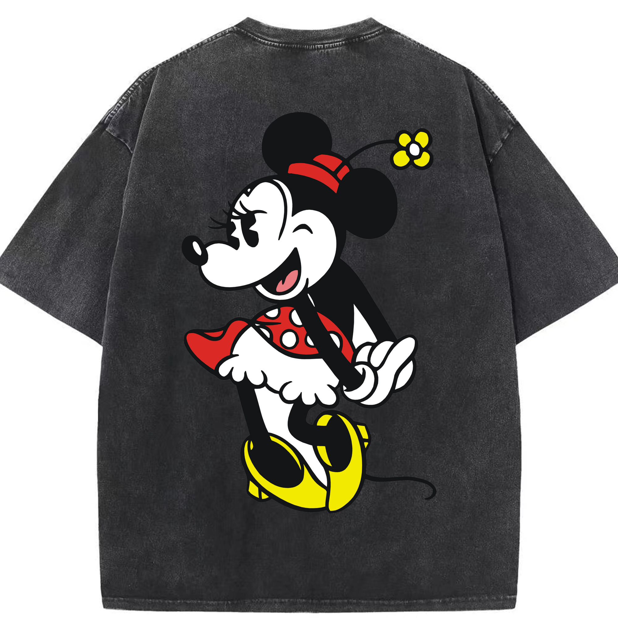 （画像用） ミッキーマウス Mickey Mouse 綿100% ヴィンテージ風 半袖Tシャツ（背面プリント）