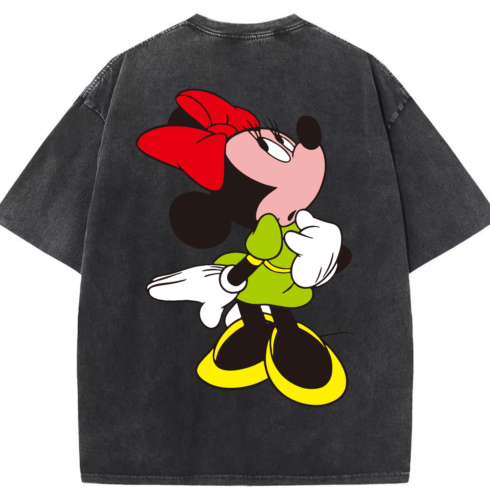 （画像用） ミッキーマウス Mickey Mouse 綿100% ヴィンテージ風 半袖Tシャツ（背面プリント）