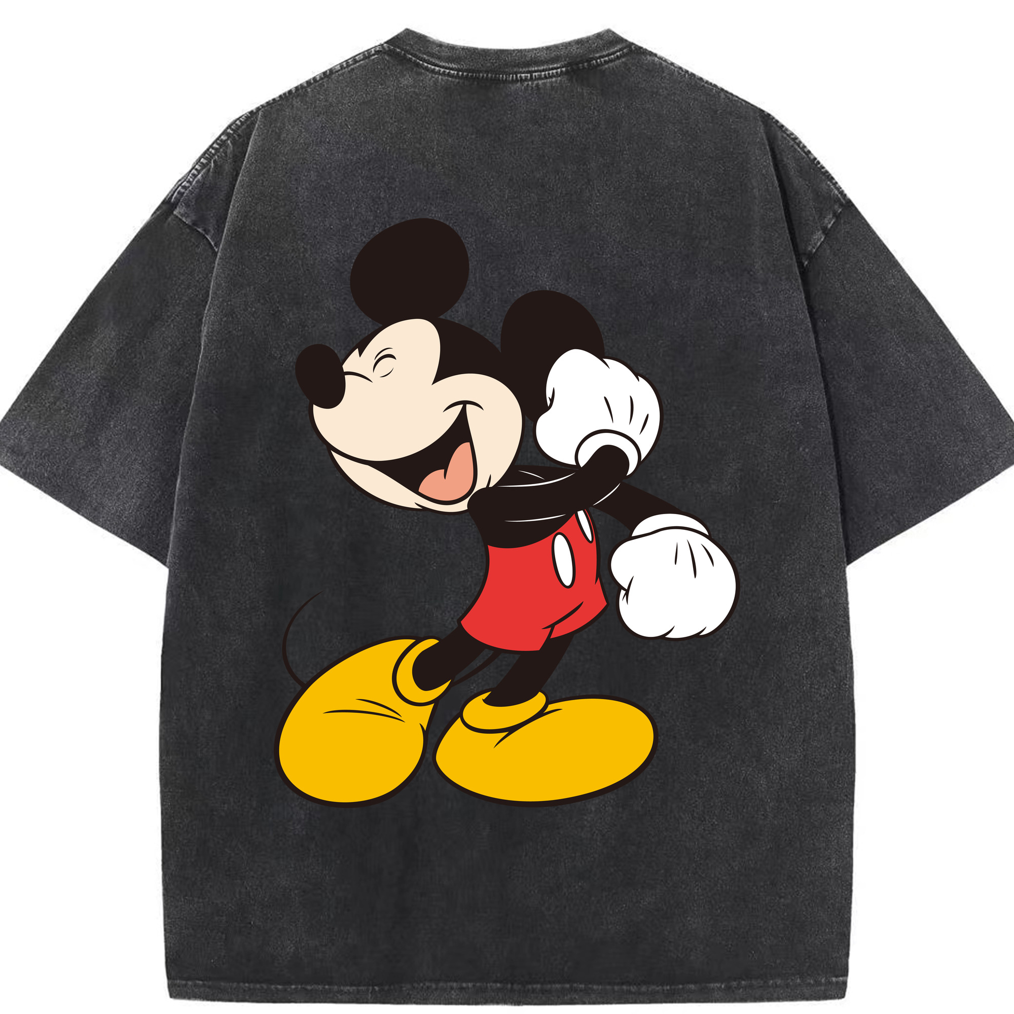 （画像用） ミッキーマウス Mickey Mouse 綿100% ヴィンテージ風 半袖Tシャツ（背面プリント）