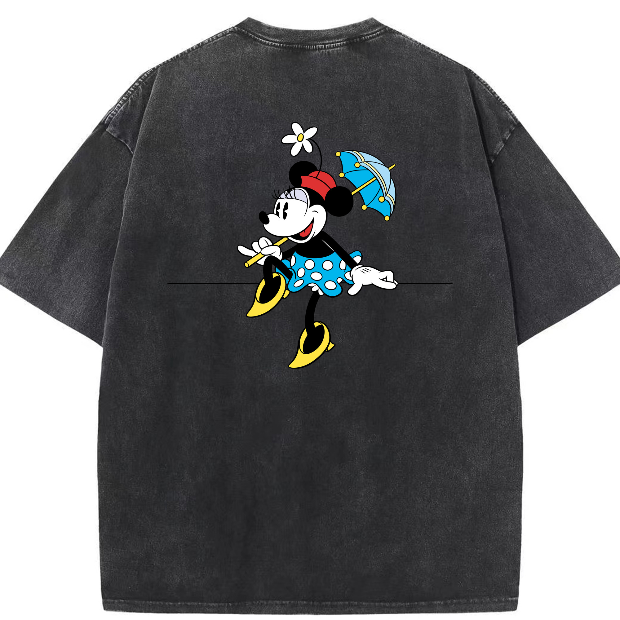 （画像用） ミッキーマウス Mickey Mouse 綿100% ヴィンテージ風 半袖Tシャツ（背面プリント）
