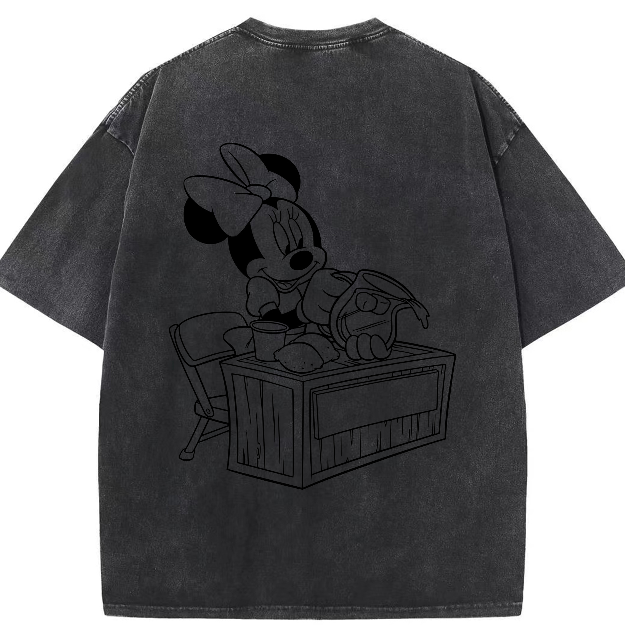 （画像用） ミッキーマウス Mickey Mouse 綿100% ヴィンテージ風 半袖Tシャツ（背面プリント）