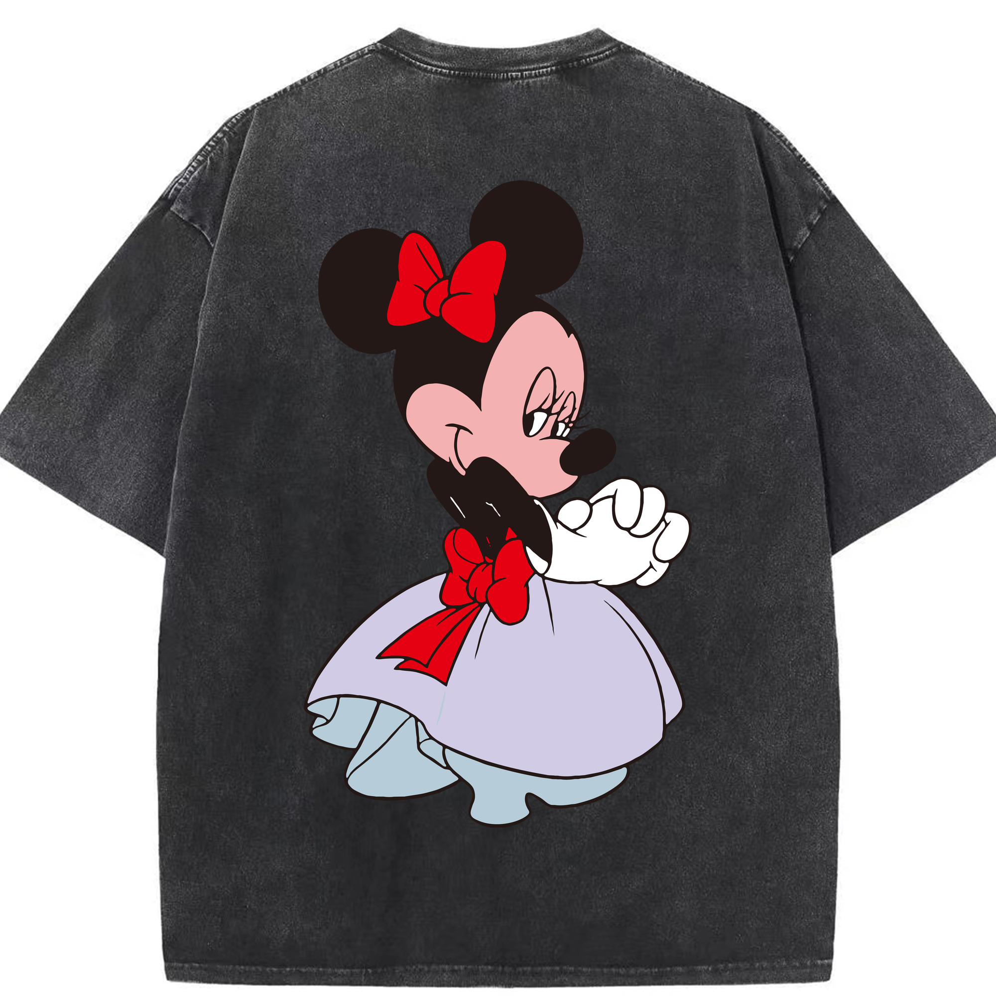 （画像用） ミッキーマウス Mickey Mouse 綿100% ヴィンテージ風 半袖Tシャツ（背面プリント）