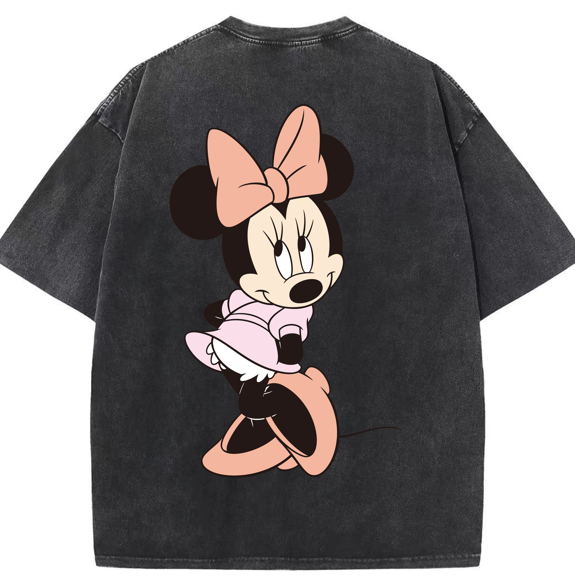 （画像用） ミッキーマウス Mickey Mouse 綿100% ヴィンテージ風 半袖Tシャツ（背面プリント）