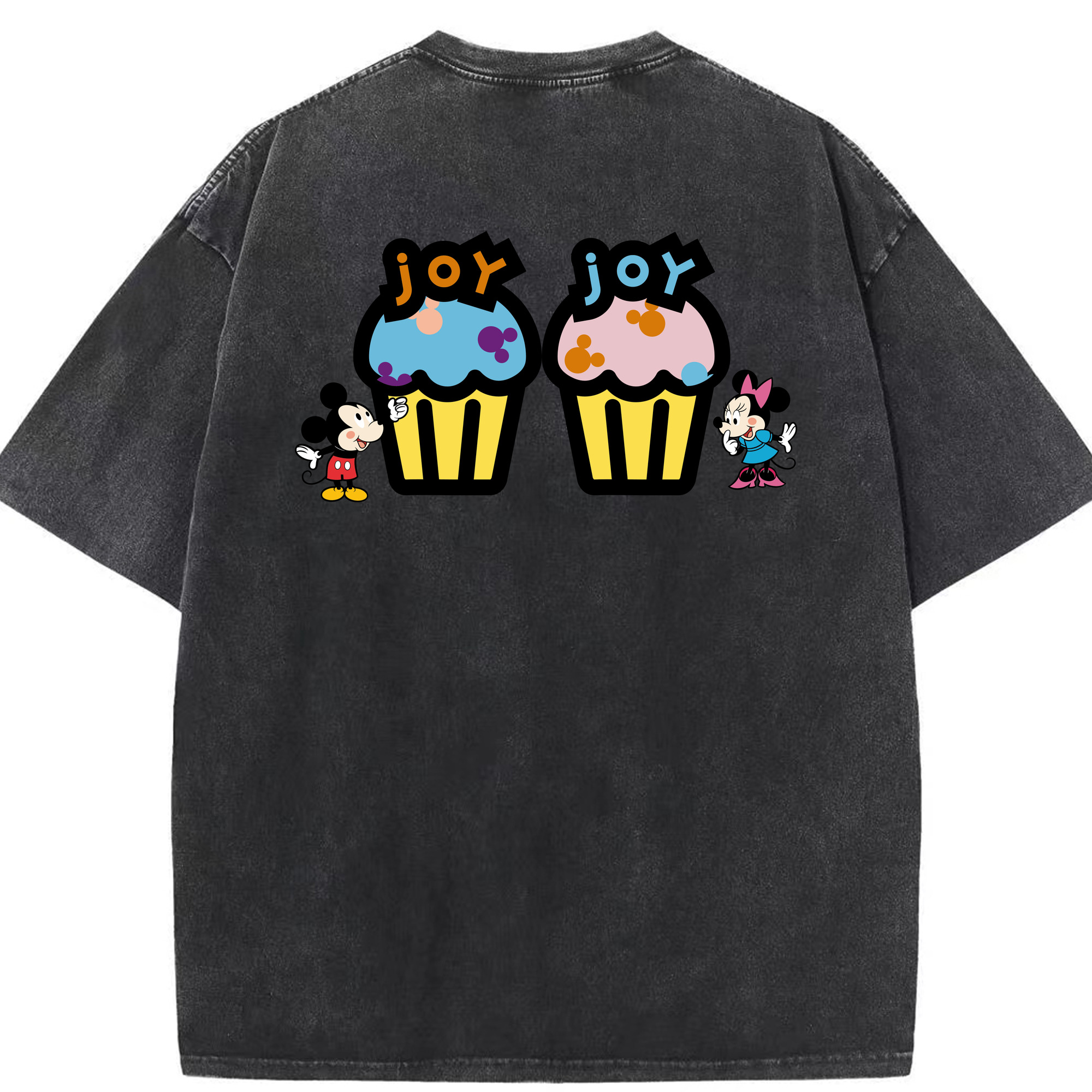 （画像用） ミッキーマウス Mickey Mouse 綿100% ヴィンテージ風 半袖Tシャツ（背面プリント）