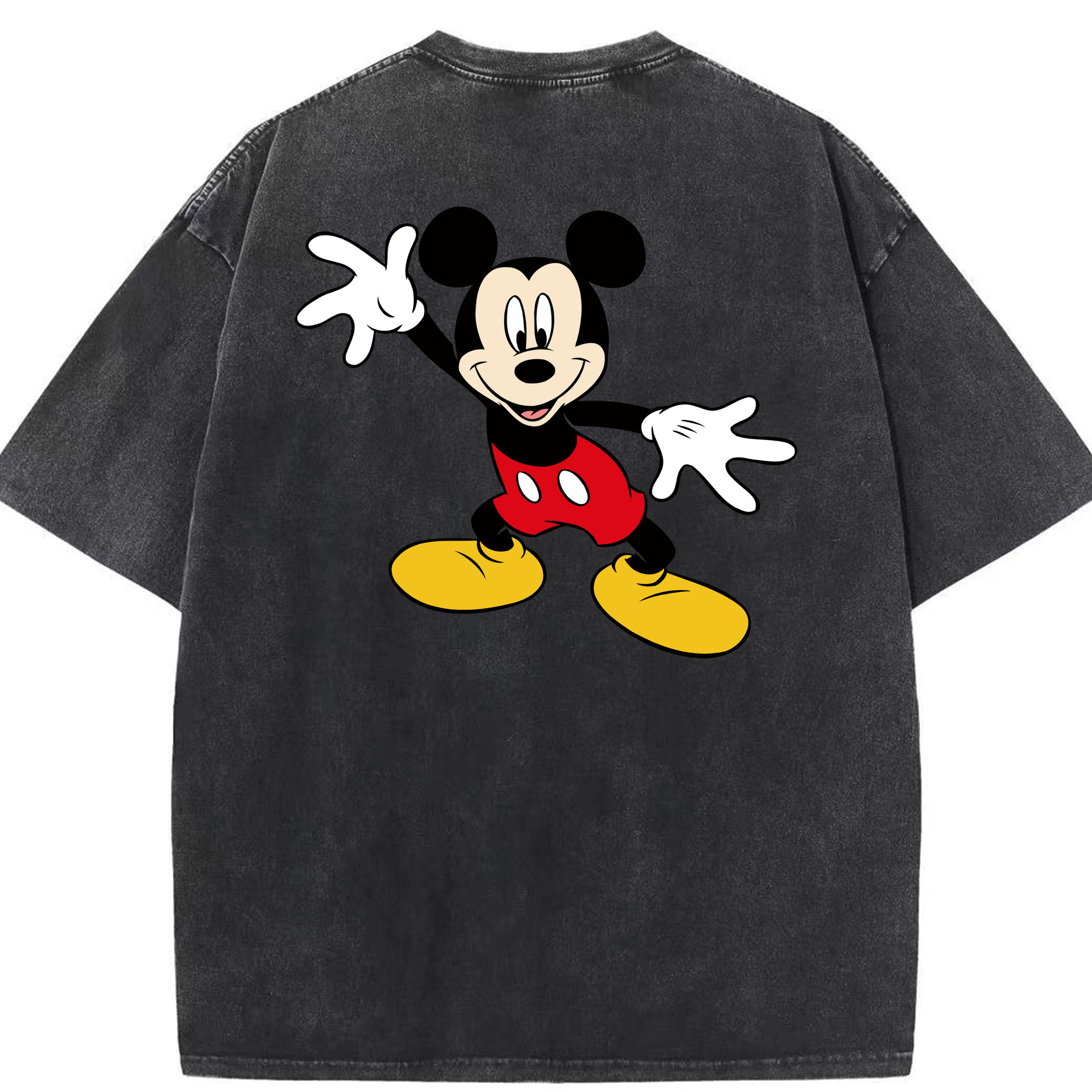 （画像用） ミッキーマウス Mickey Mouse 綿100% ヴィンテージ風 半袖Tシャツ（背面プリント）