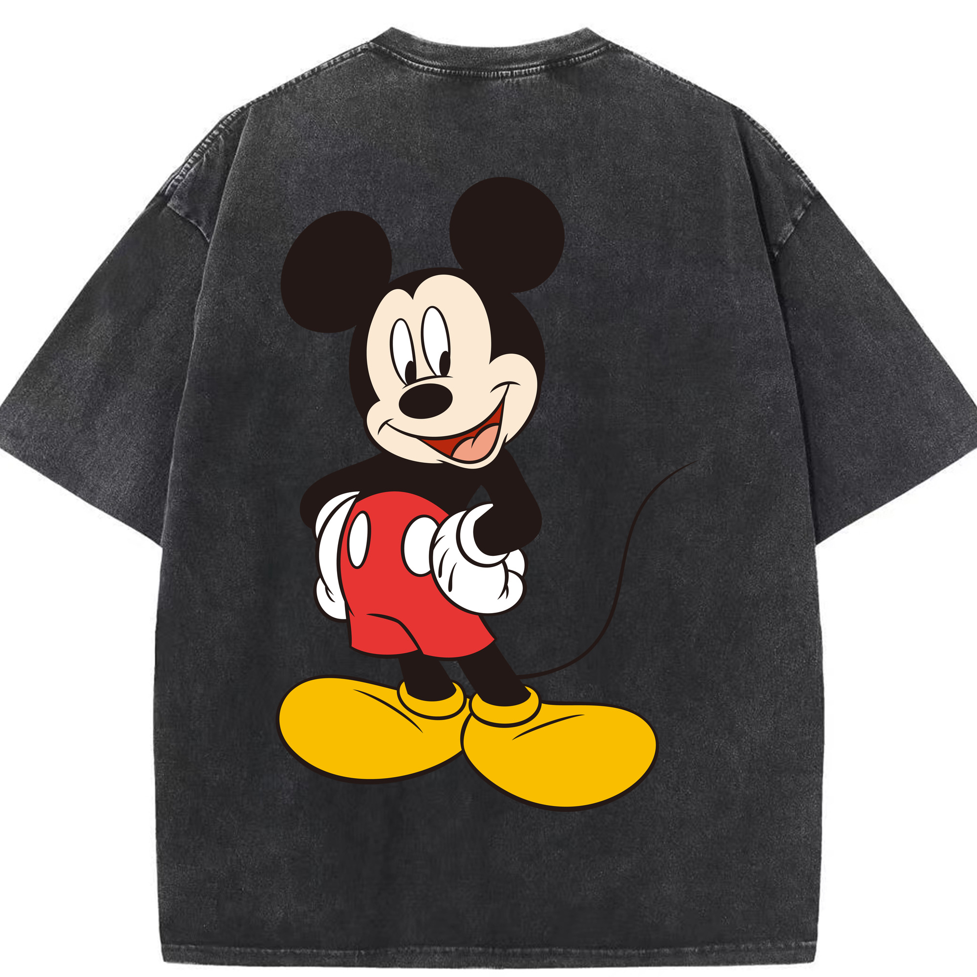 （画像用） ミッキーマウス Mickey Mouse 綿100% ヴィンテージ風 半袖Tシャツ（背面プリント）