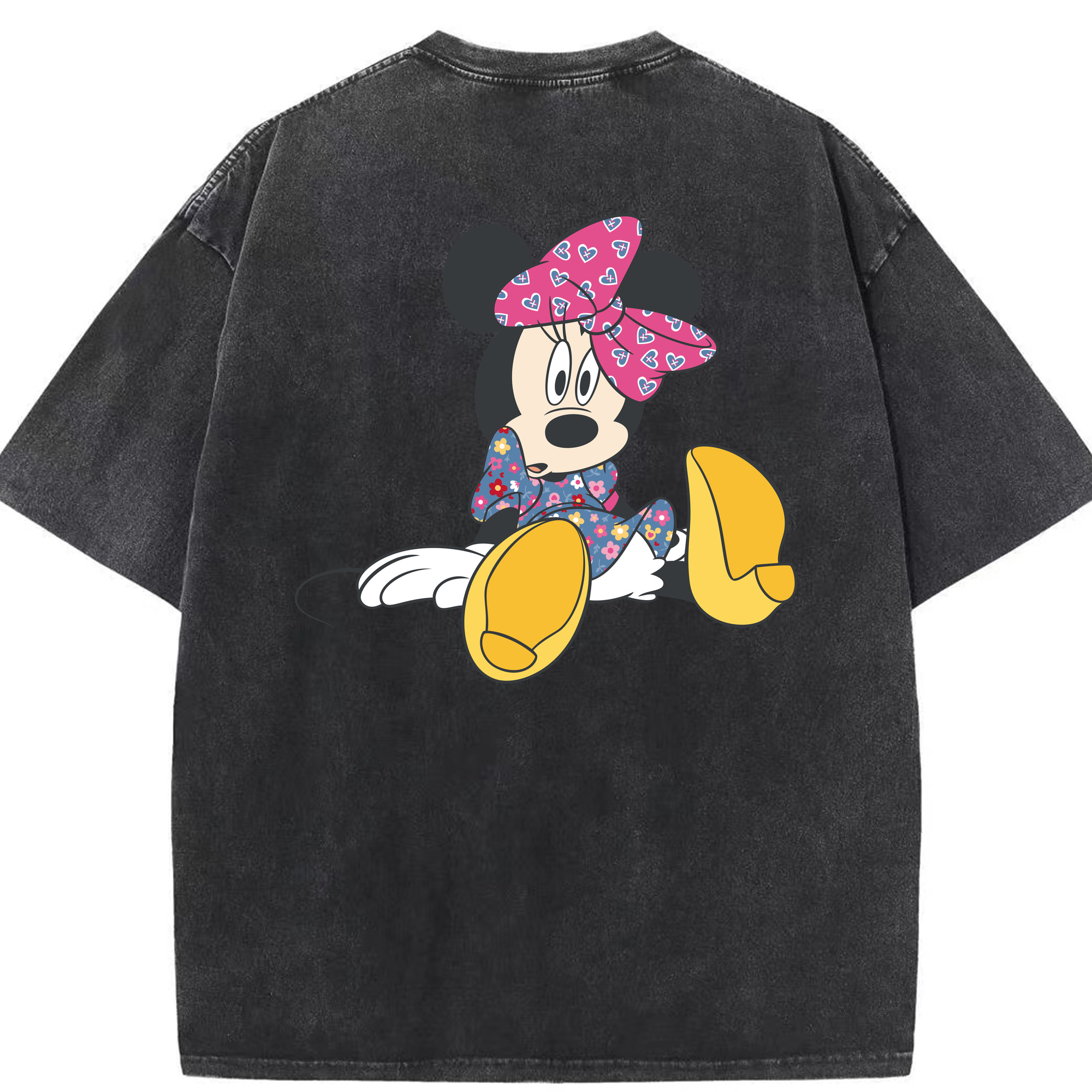 （画像用） ミッキーマウス Mickey Mouse 綿100% ヴィンテージ風 半袖Tシャツ（背面プリント）