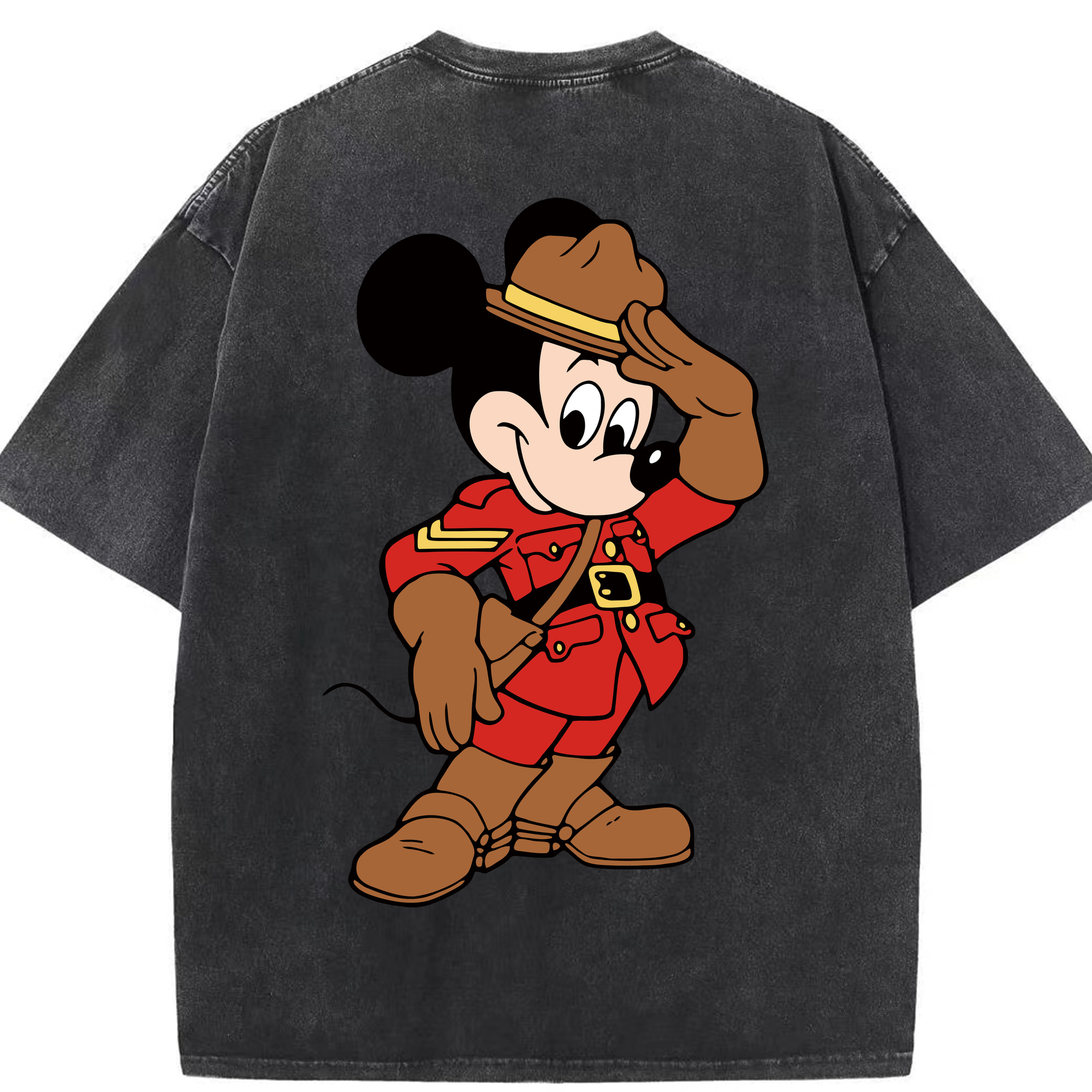 （画像用） ミッキーマウス Mickey Mouse 綿100% ヴィンテージ風 半袖Tシャツ（背面プリント）