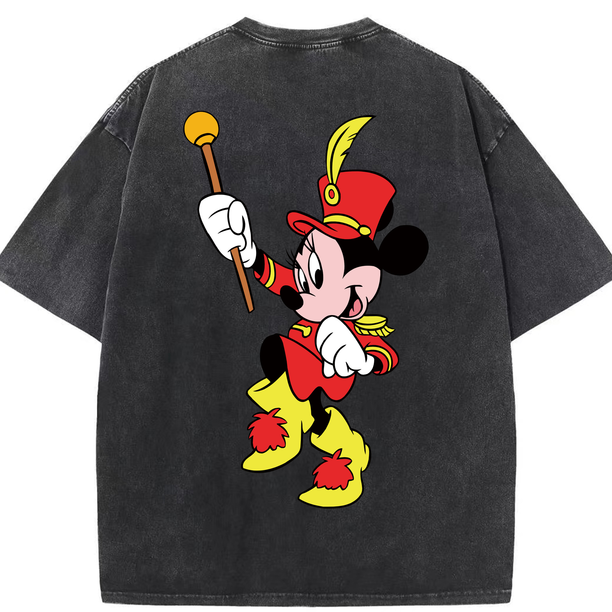 （画像用） ミッキーマウス Mickey Mouse 綿100% ヴィンテージ風 半袖Tシャツ（背面プリント）