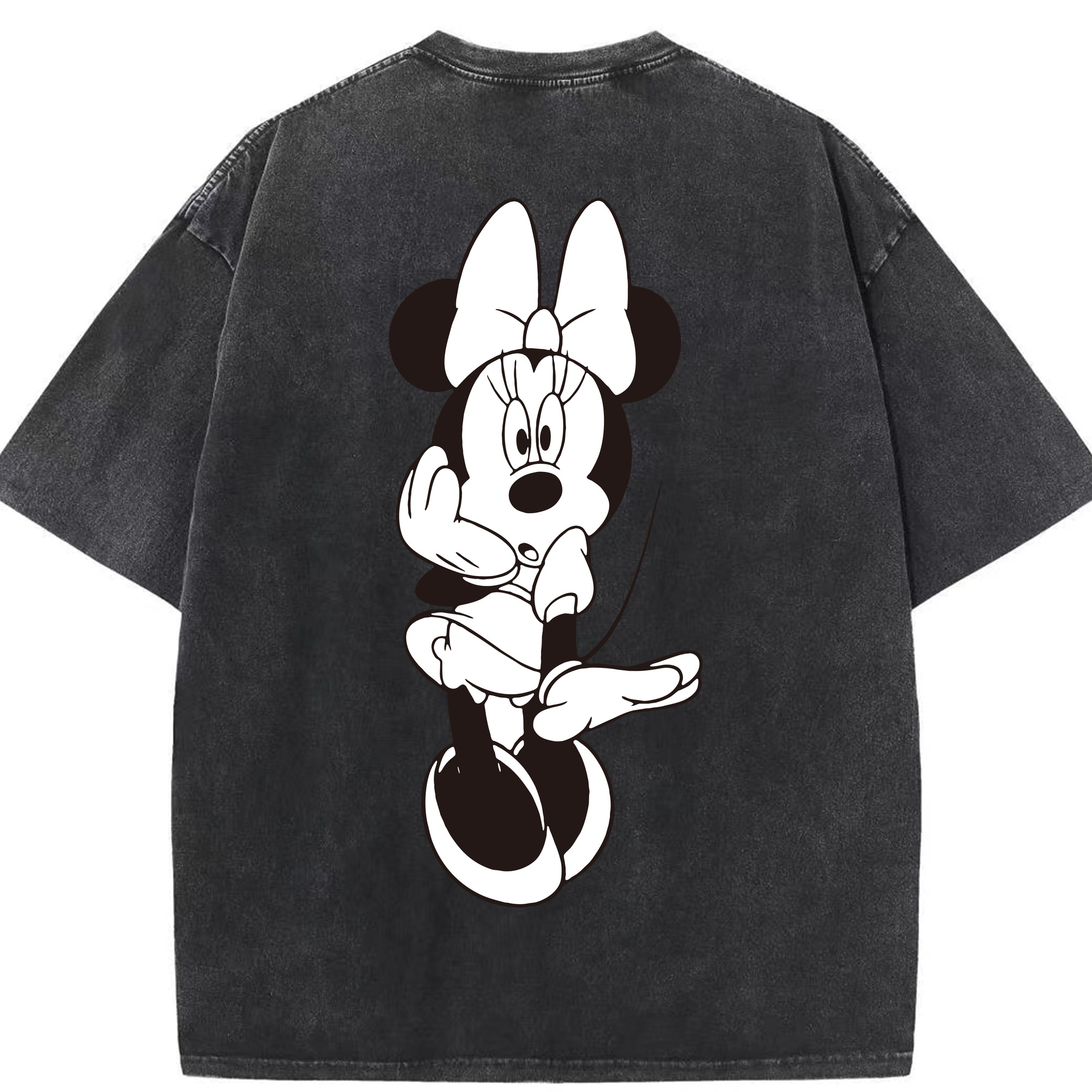（画像用） ミッキーマウス Mickey Mouse 綿100% ヴィンテージ風 半袖Tシャツ（背面プリント）