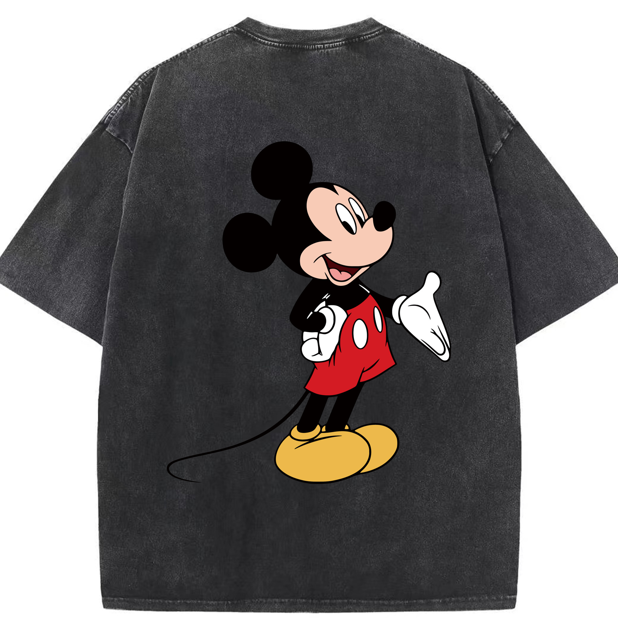 （画像用） ミッキーマウス Mickey Mouse 綿100% ヴィンテージ風 半袖Tシャツ（背面プリント）