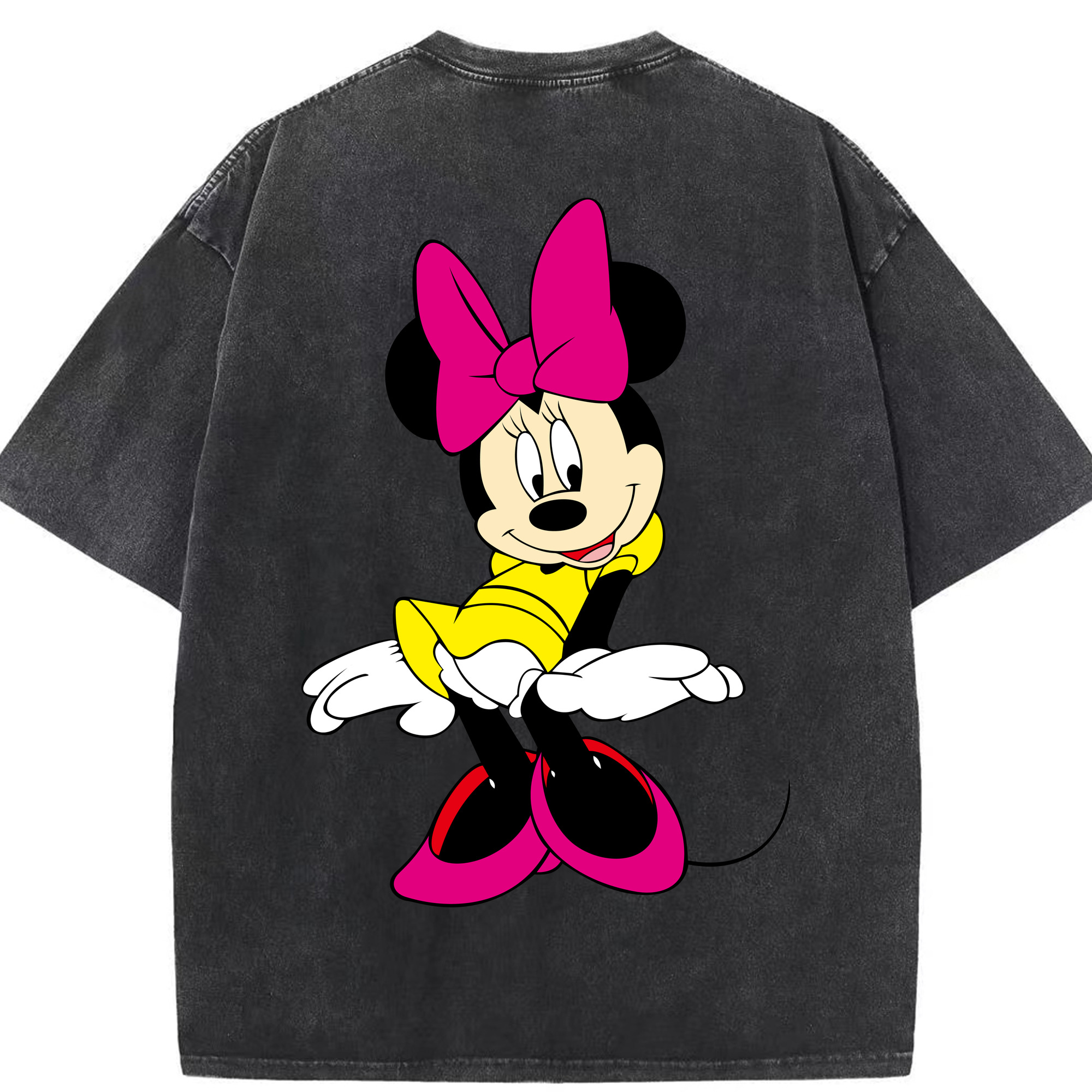 （画像用） ミッキーマウス Mickey Mouse 綿100% ヴィンテージ風 半袖Tシャツ（背面プリント）