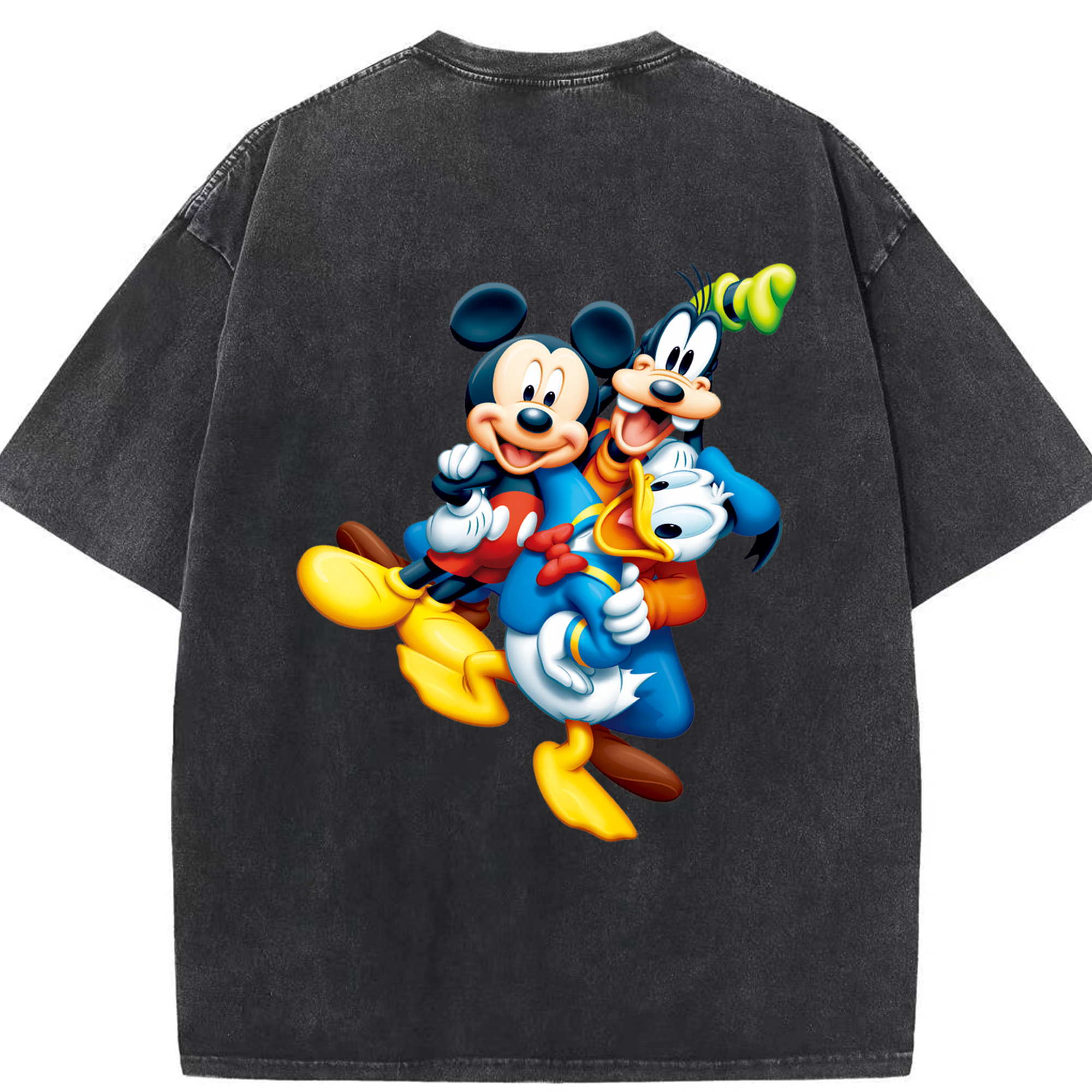 （画像用） ミッキーマウス Mickey Mouse 綿100% ヴィンテージ風 半袖Tシャツ（背面プリント）