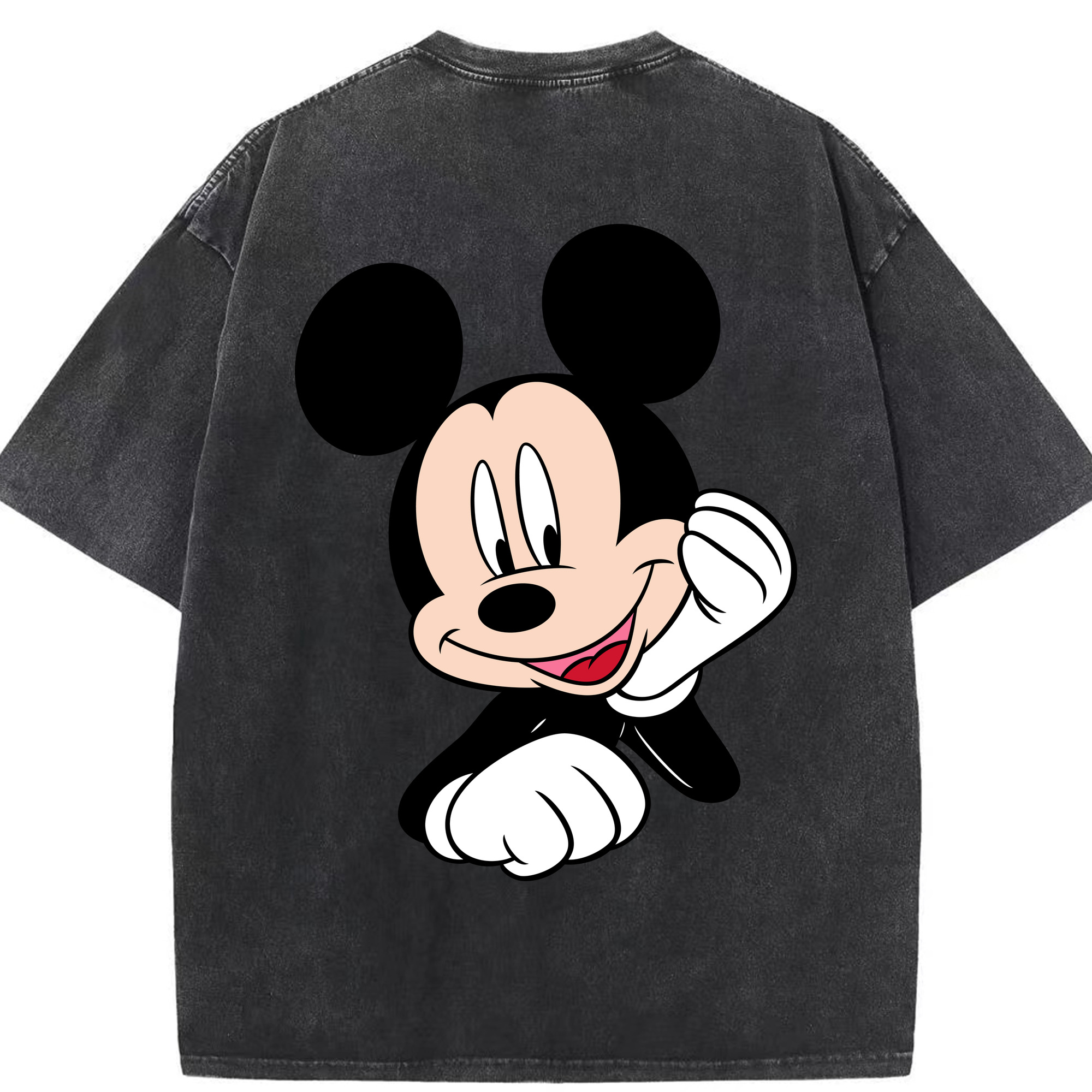 （画像用） ミッキーマウス Mickey Mouse 綿100% ヴィンテージ風 半袖Tシャツ（背面プリント）
