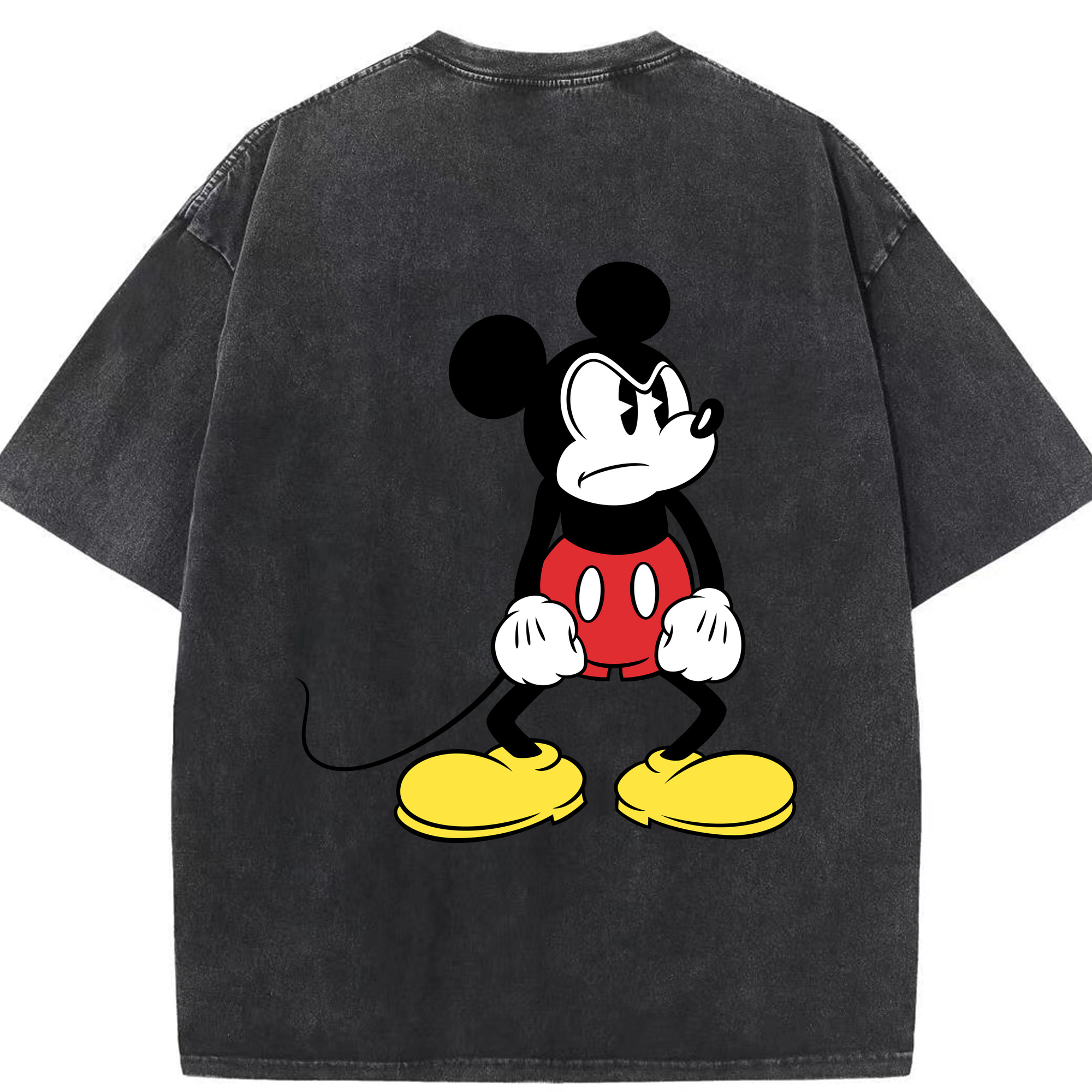 （画像用） ミッキーマウス Mickey Mouse 綿100% ヴィンテージ風 半袖Tシャツ（背面プリント）