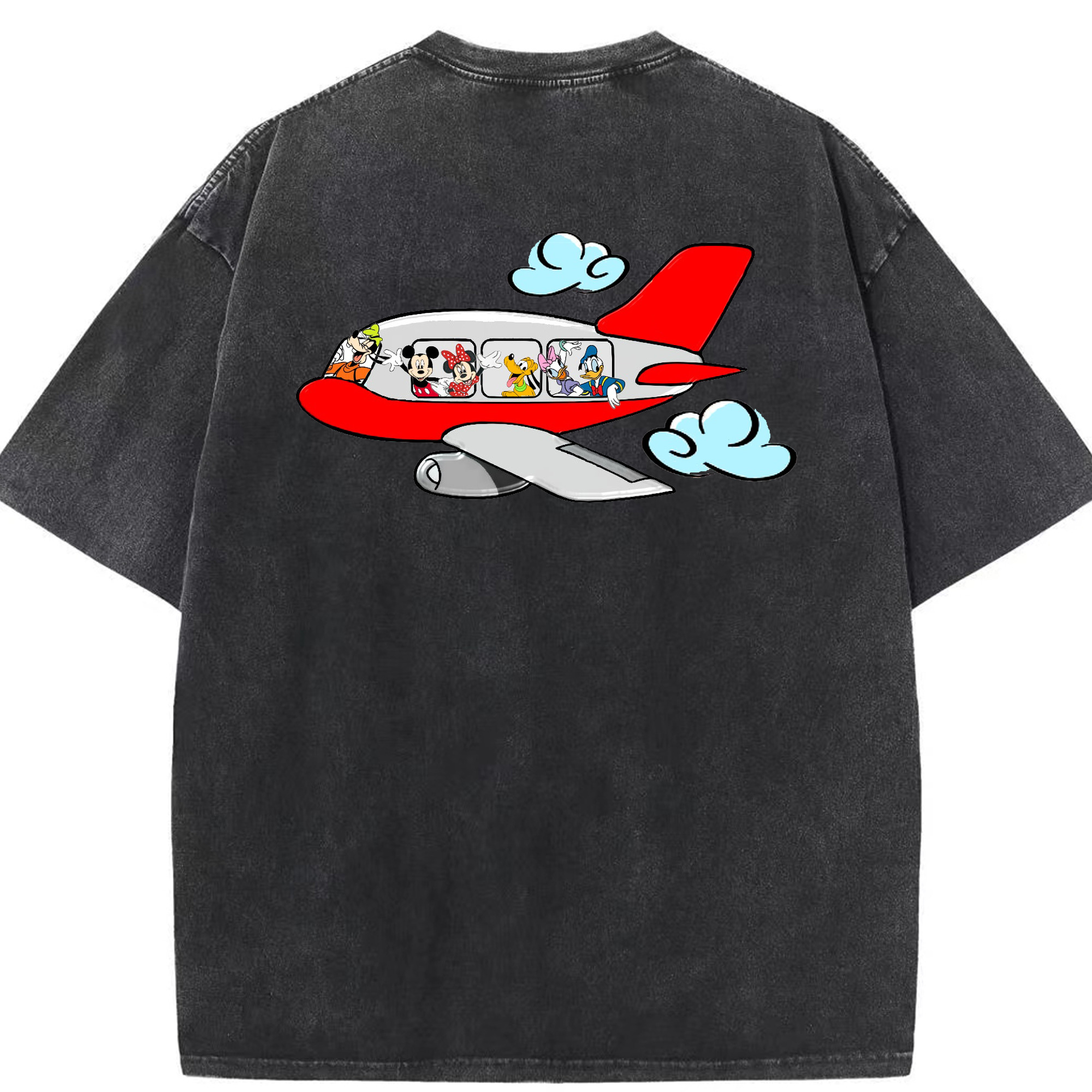 （画像用） ミッキーマウス Mickey Mouse 綿100% ヴィンテージ風 半袖Tシャツ（背面プリント）