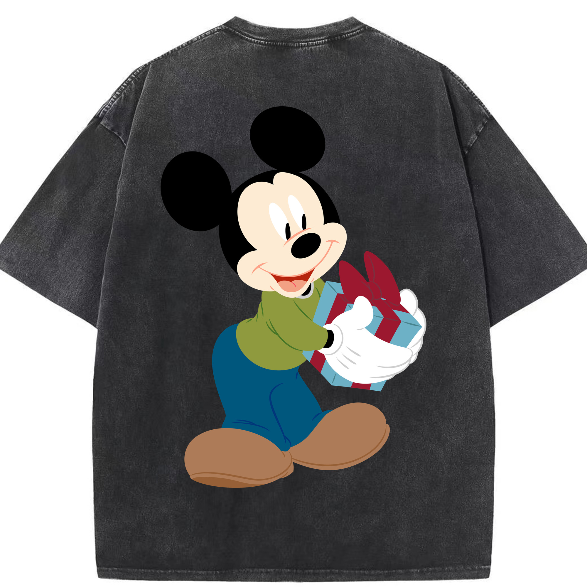 （画像用） ミッキーマウス Mickey Mouse 綿100% ヴィンテージ風 半袖Tシャツ（背面プリント）