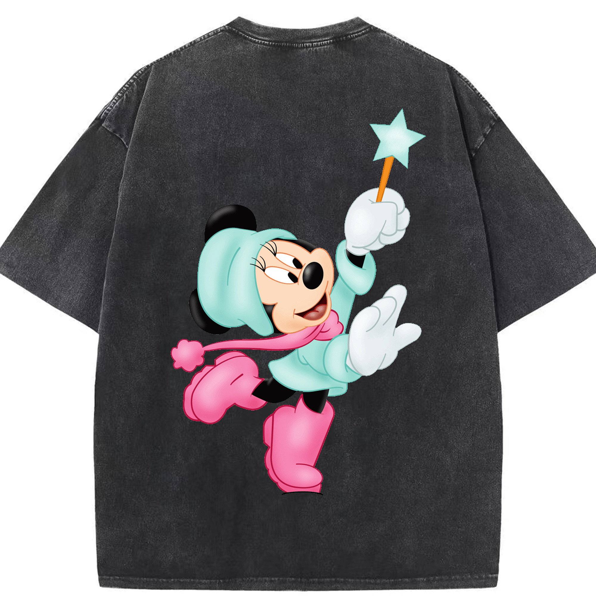 （画像用） ミッキーマウス Mickey Mouse 綿100% ヴィンテージ風 半袖Tシャツ（背面プリント）