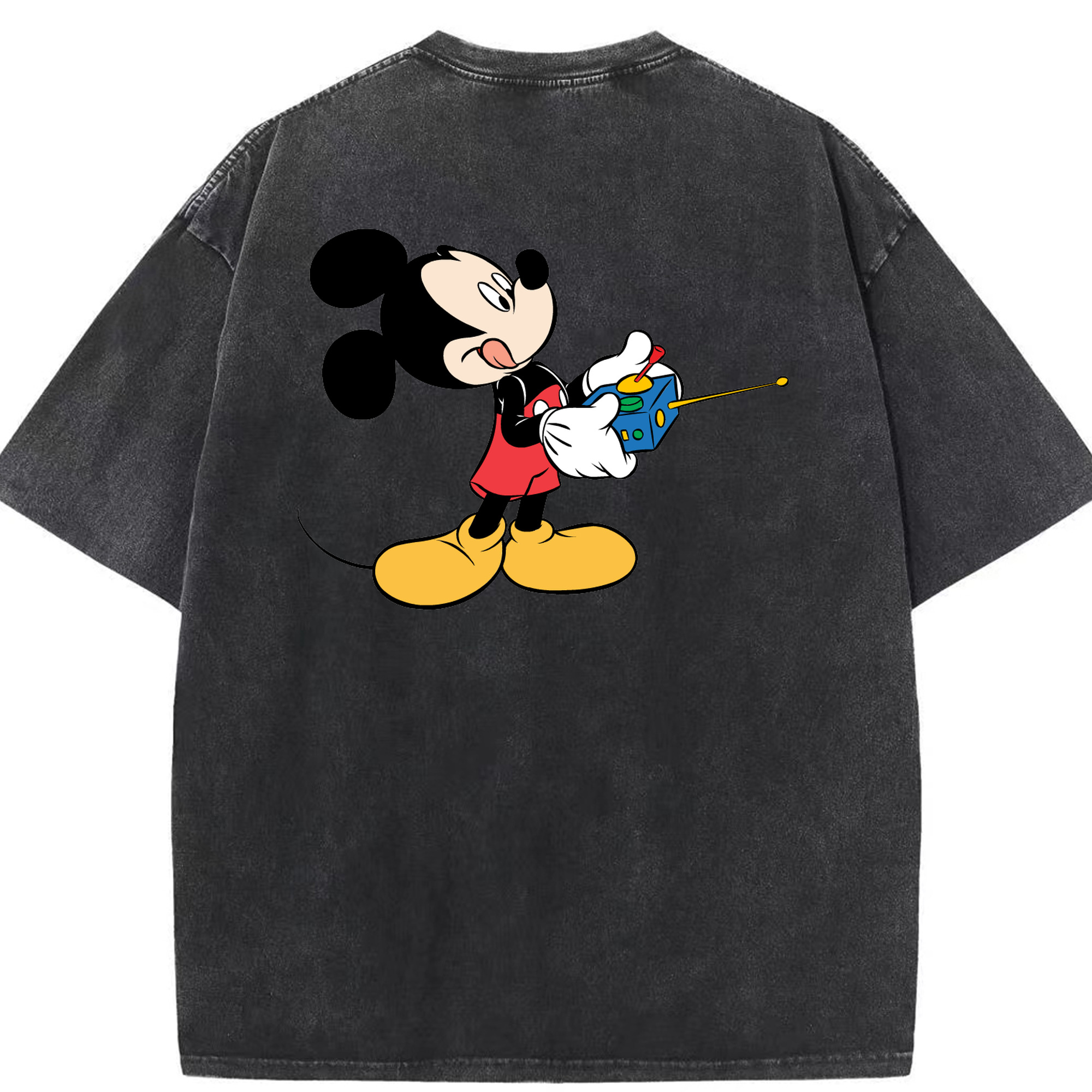 （画像用） ミッキーマウス Mickey Mouse 綿100% ヴィンテージ風 半袖Tシャツ（背面プリント）