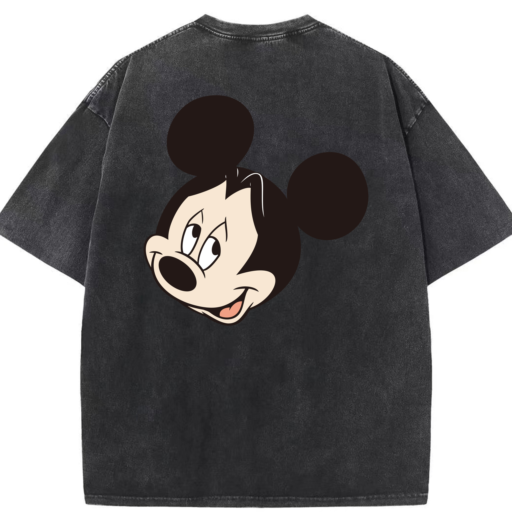 （画像用） ミッキーマウス Mickey Mouse 綿100% ヴィンテージ風 半袖Tシャツ（背面プリント）