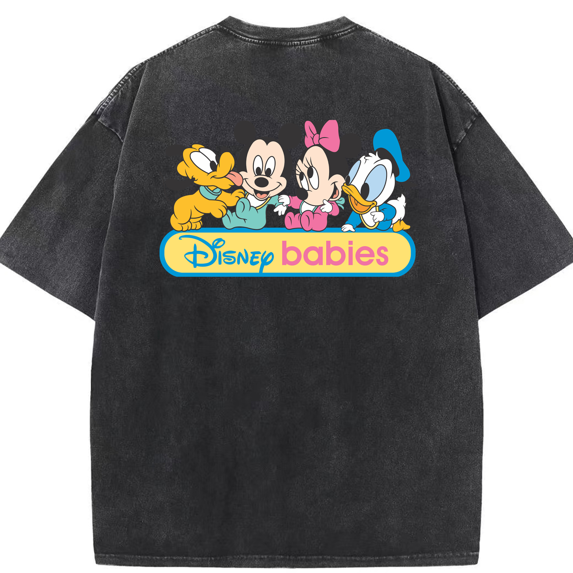 （画像用） ミッキーマウス Mickey Mouse 綿100% ヴィンテージ風 半袖Tシャツ（背面プリント）