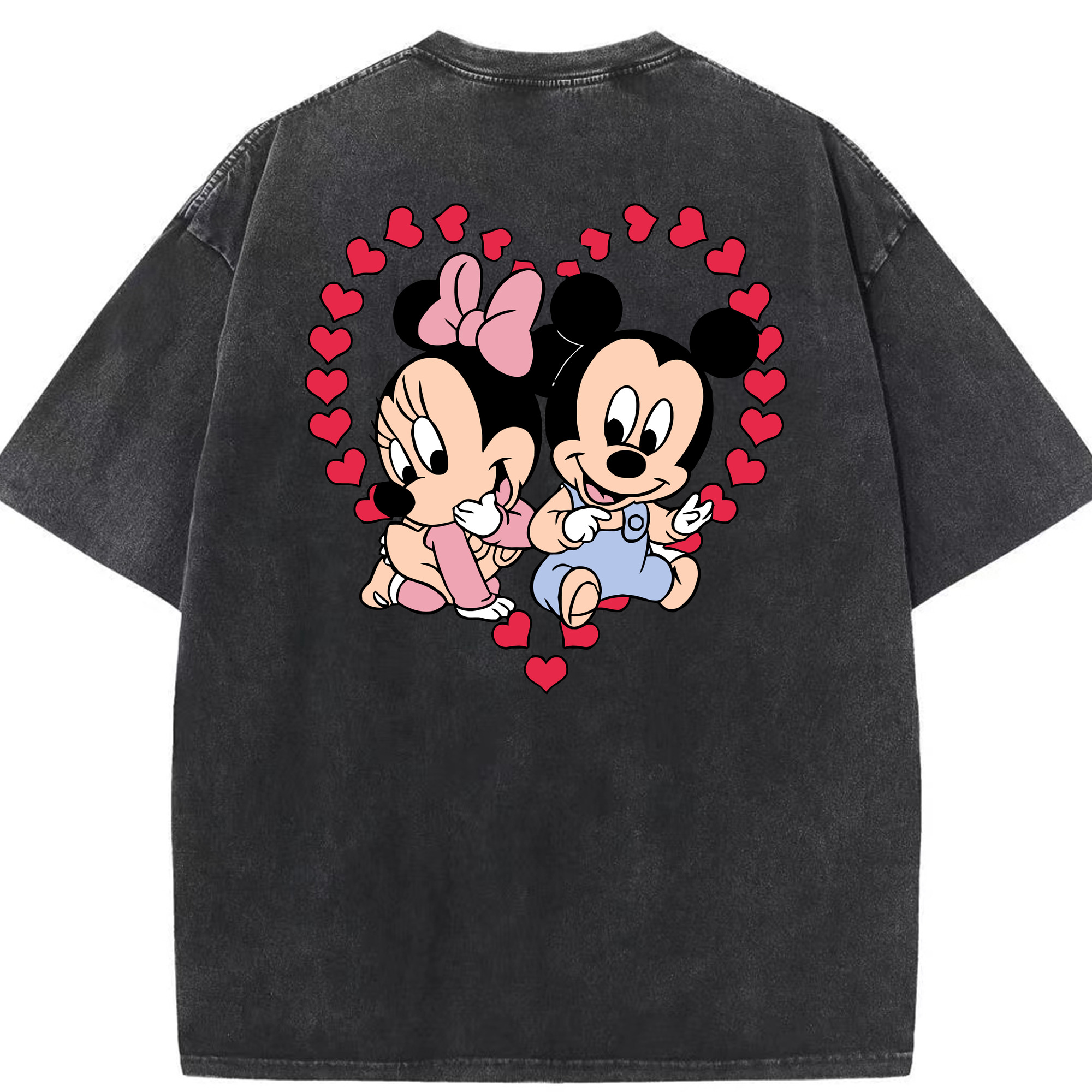 （画像用） ミッキーマウス Mickey Mouse 綿100% ヴィンテージ風 半袖Tシャツ（背面プリント）