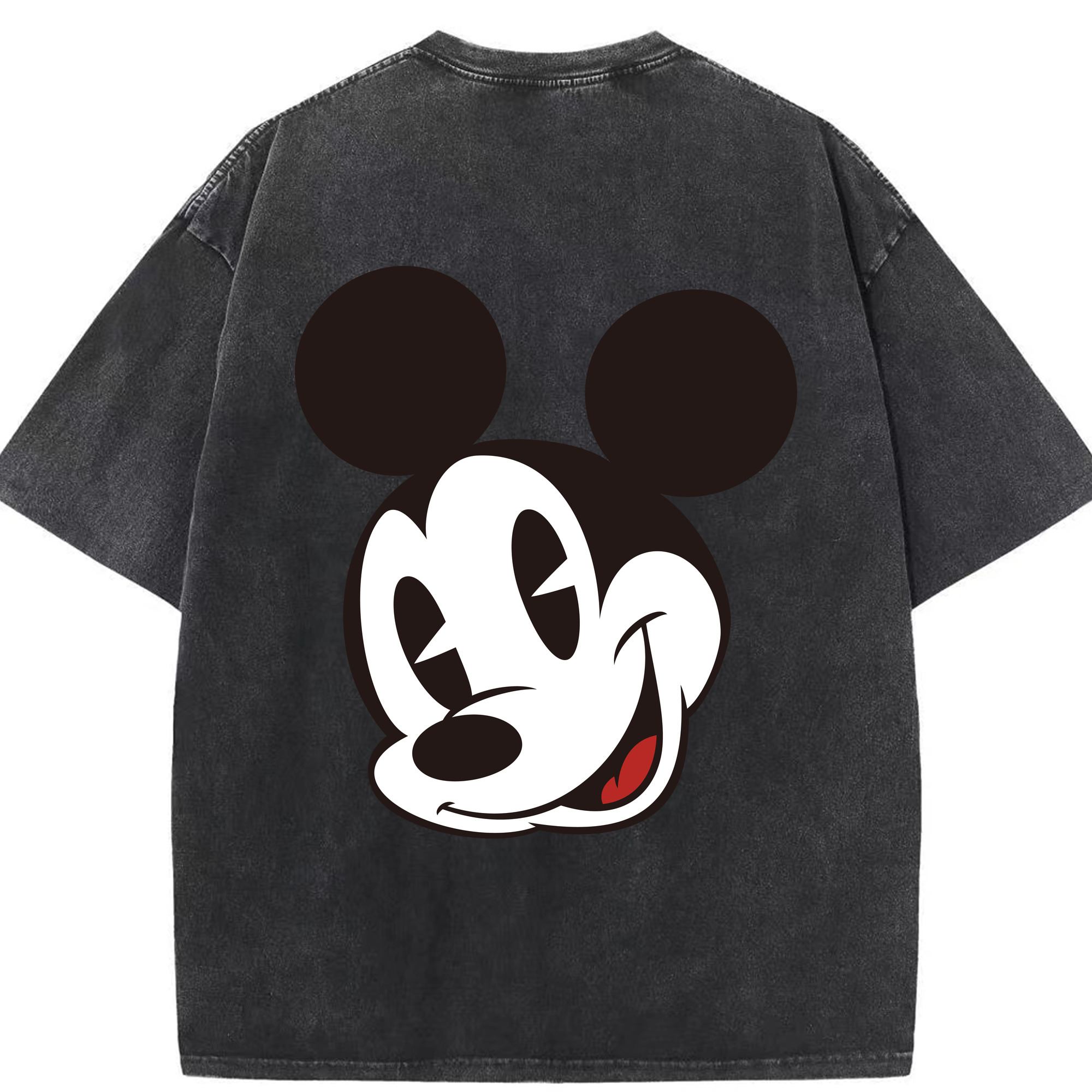 （画像用） ミッキーマウス Mickey Mouse 綿100% ヴィンテージ風 半袖Tシャツ（背面プリント）