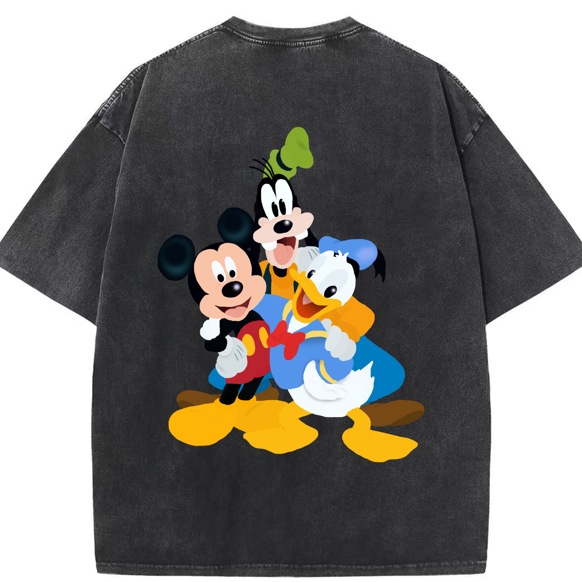 （画像用） ミッキーマウス Mickey Mouse 綿100% ヴィンテージ風 半袖Tシャツ（背面プリント）