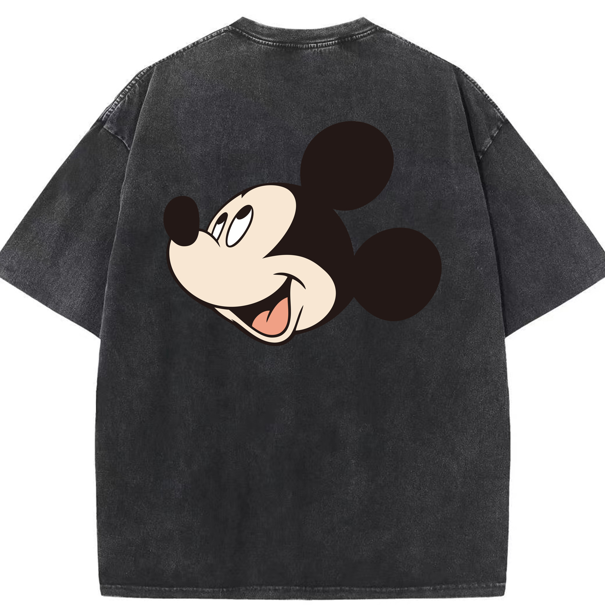 （画像用） ミッキーマウス Mickey Mouse 綿100% ヴィンテージ風 半袖Tシャツ（背面プリント）