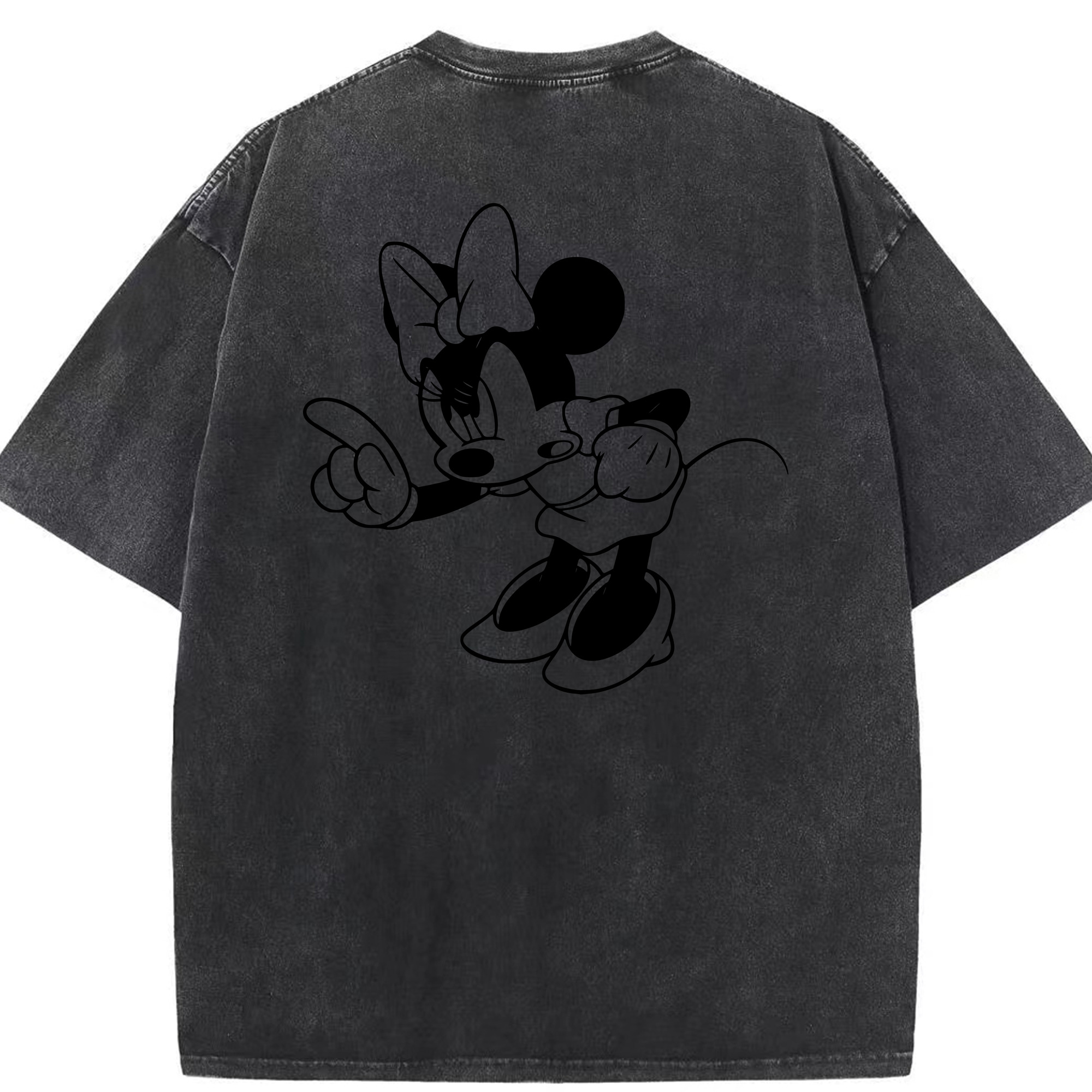 （画像用） ミッキーマウス Mickey Mouse 綿100% ヴィンテージ風 半袖Tシャツ（背面プリント）