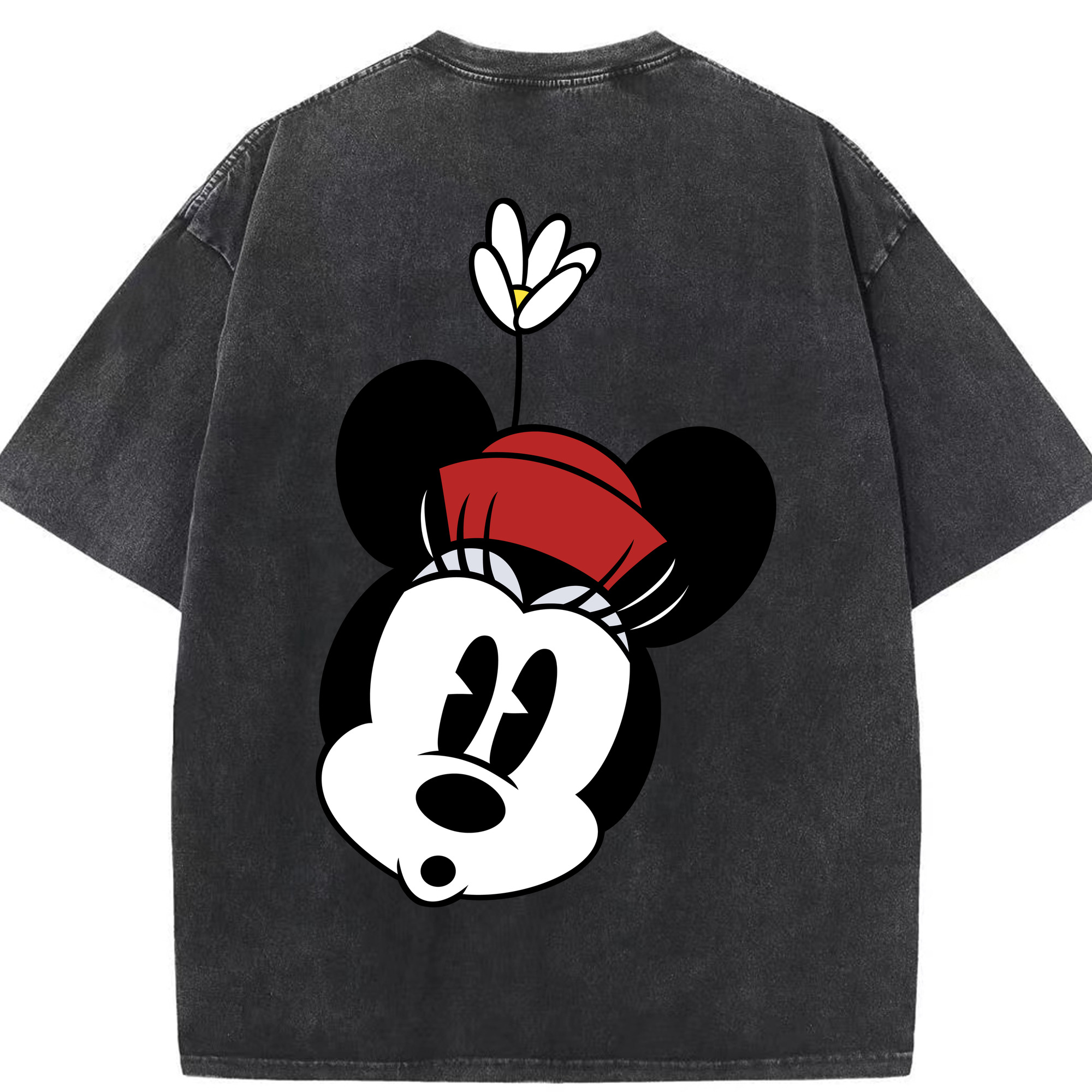 （画像用） ミッキーマウス Mickey Mouse 綿100% ヴィンテージ風 半袖Tシャツ（背面プリント）