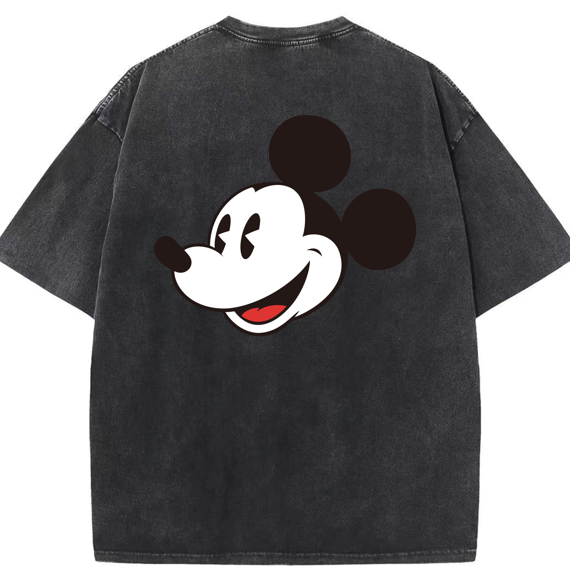 （画像用） ミッキーマウス Mickey Mouse 綿100% ヴィンテージ風 半袖Tシャツ（背面プリント）