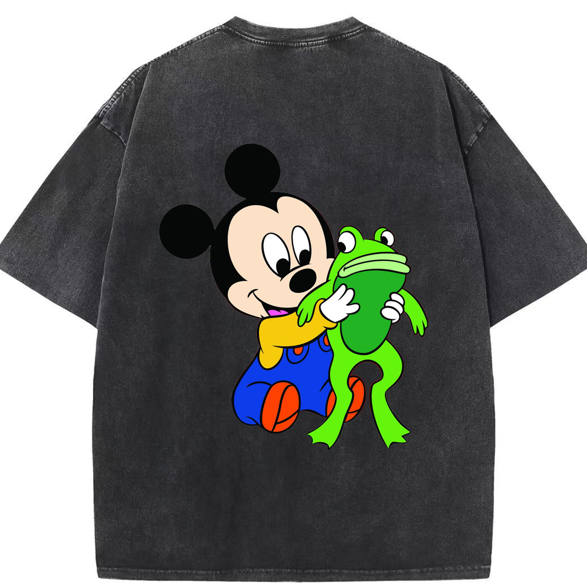 （画像用） ミッキーマウス Mickey Mouse 綿100% ヴィンテージ風 半袖Tシャツ（背面プリント）