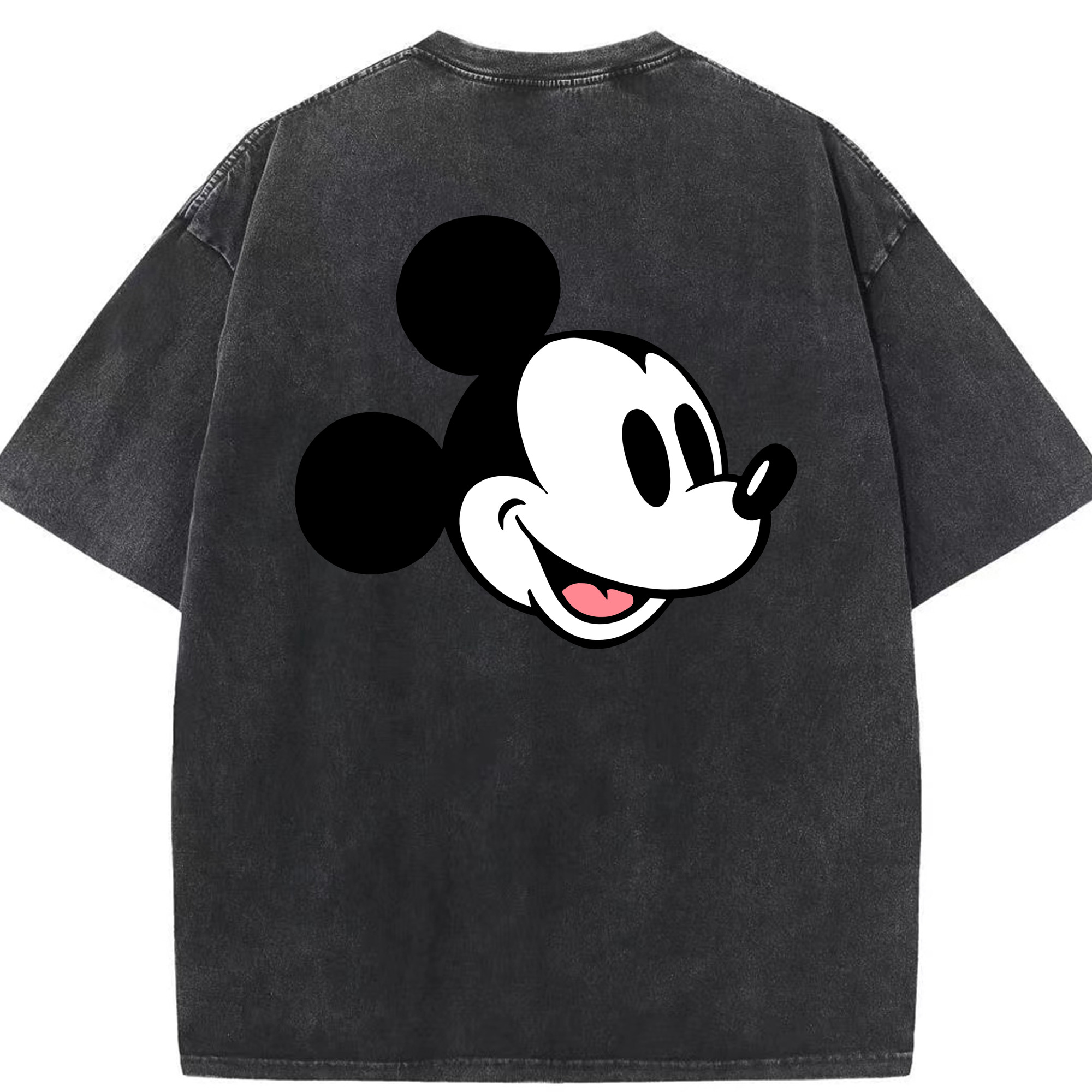 （画像用） ミッキーマウス Mickey Mouse 綿100% ヴィンテージ風 半袖Tシャツ（背面プリント）