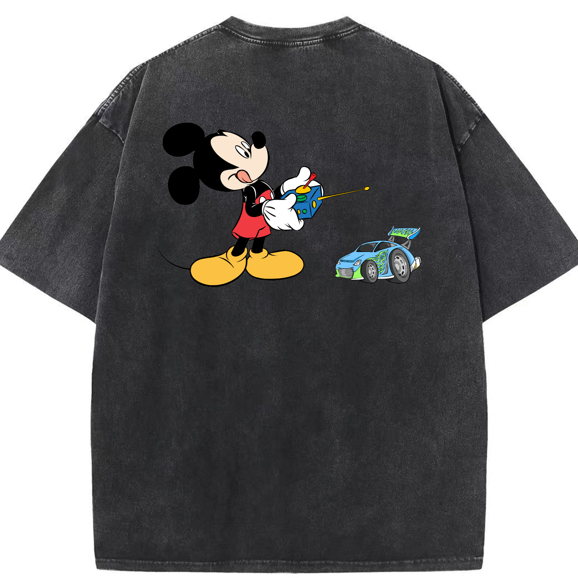 （画像用） ミッキーマウス Mickey Mouse 綿100% ヴィンテージ風 半袖Tシャツ（背面プリント）