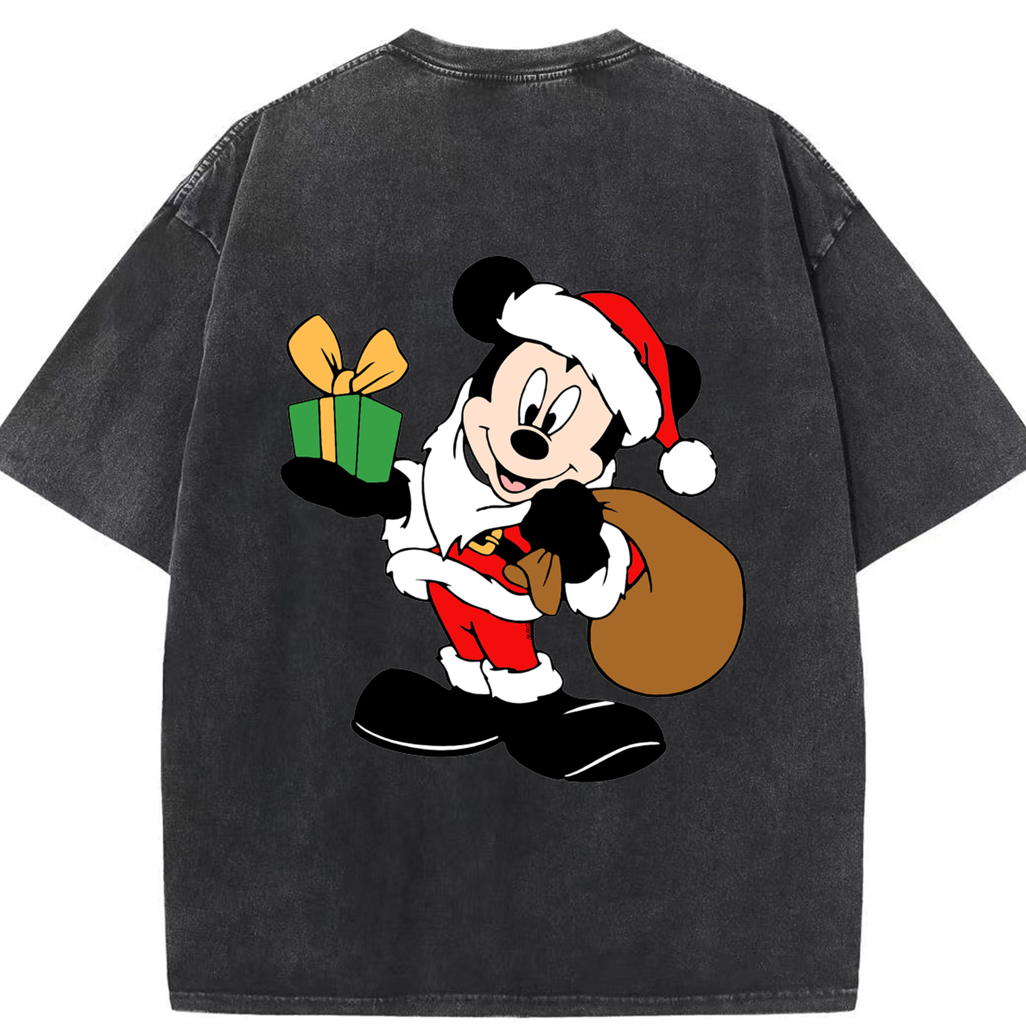 （画像用） ミッキーマウス Mickey Mouse 綿100% ヴィンテージ風 半袖Tシャツ（背面プリント）