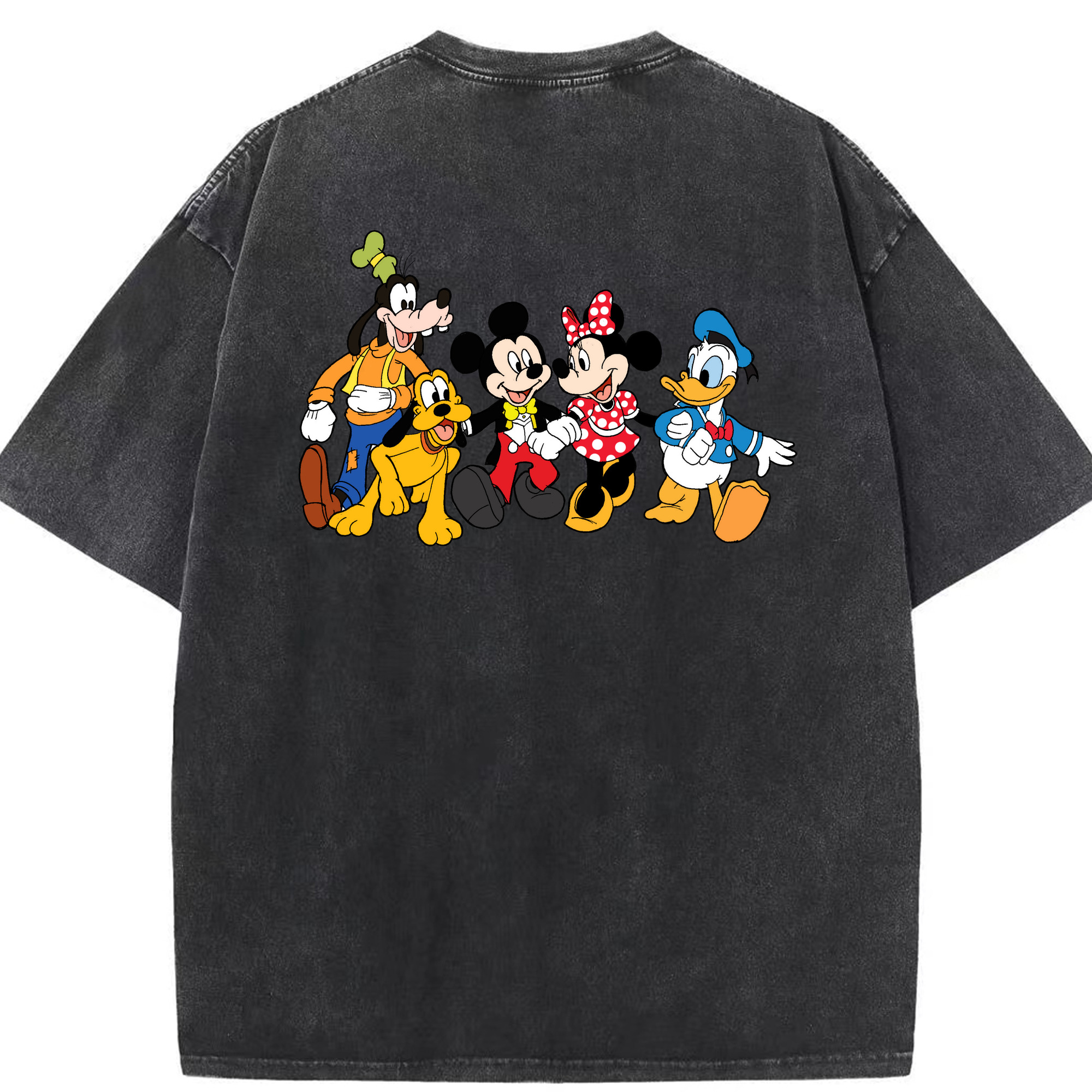 （画像用） ミッキーマウス Mickey Mouse 綿100% ヴィンテージ風 半袖Tシャツ（背面プリント）