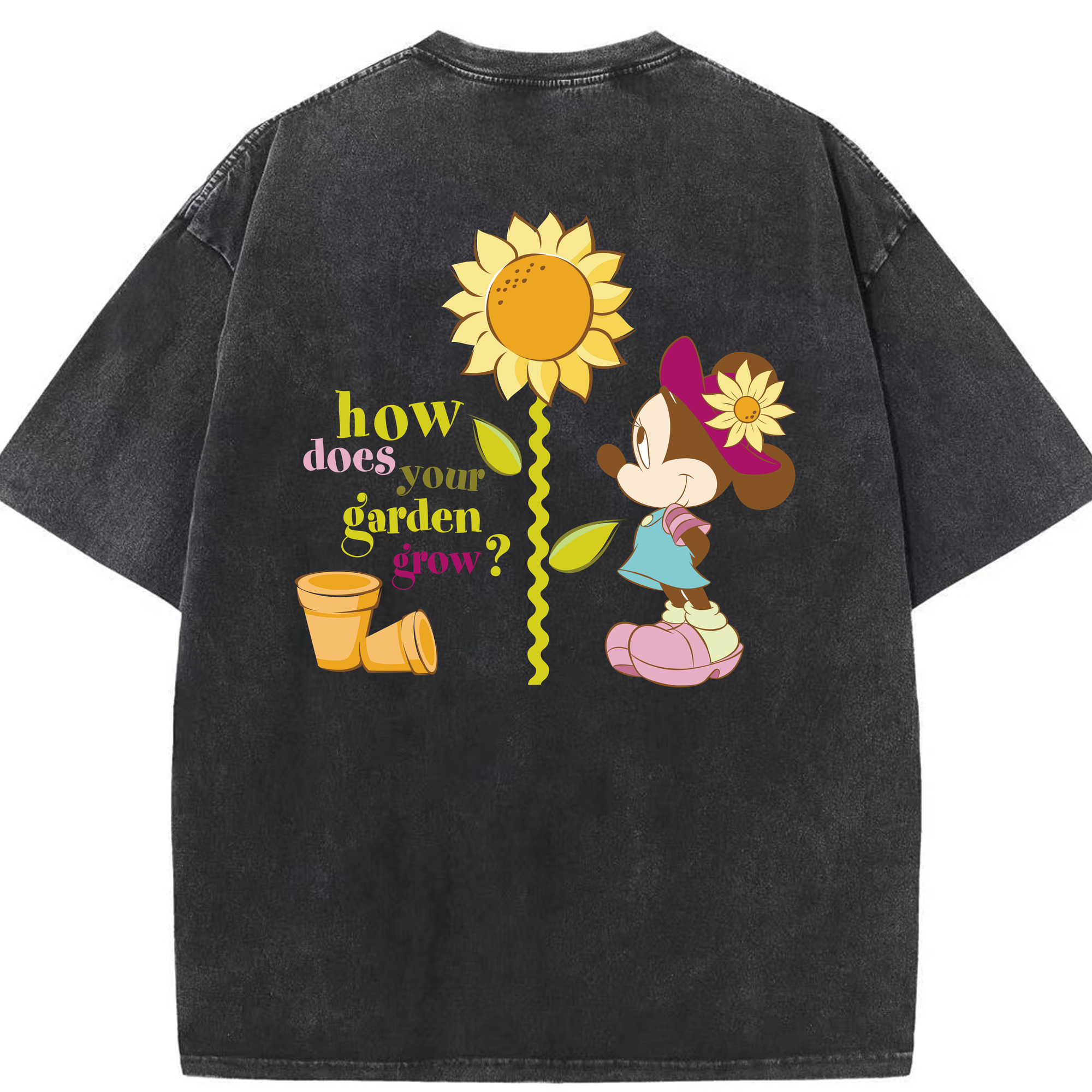 （画像用） ミッキーマウス Mickey Mouse 綿100% ヴィンテージ風 半袖Tシャツ（背面プリント）