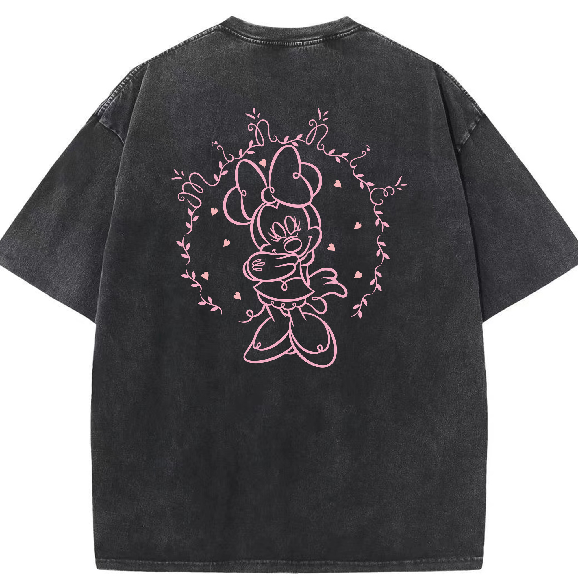 （画像用） ミッキーマウス Mickey Mouse 綿100% ヴィンテージ風 半袖Tシャツ（背面プリント）