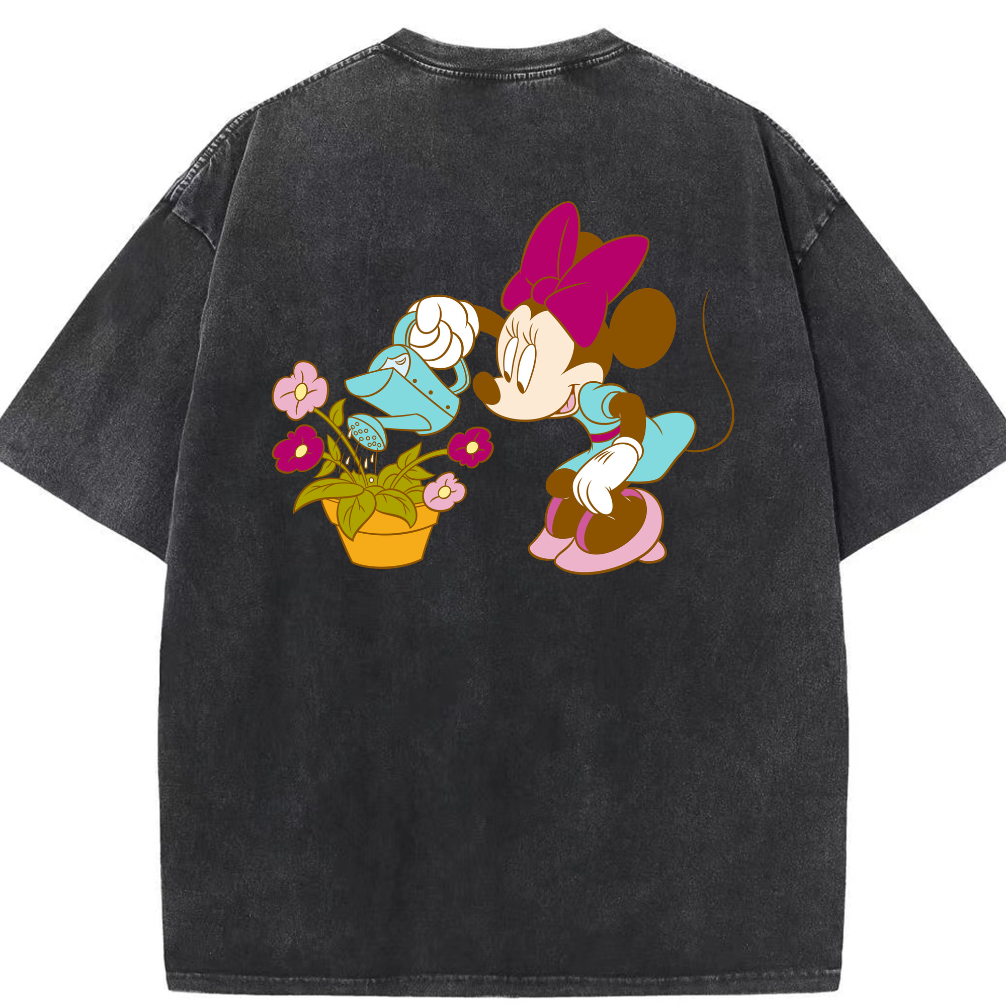 （画像用） ミッキーマウス Mickey Mouse 綿100% ヴィンテージ風 半袖Tシャツ（背面プリント）
