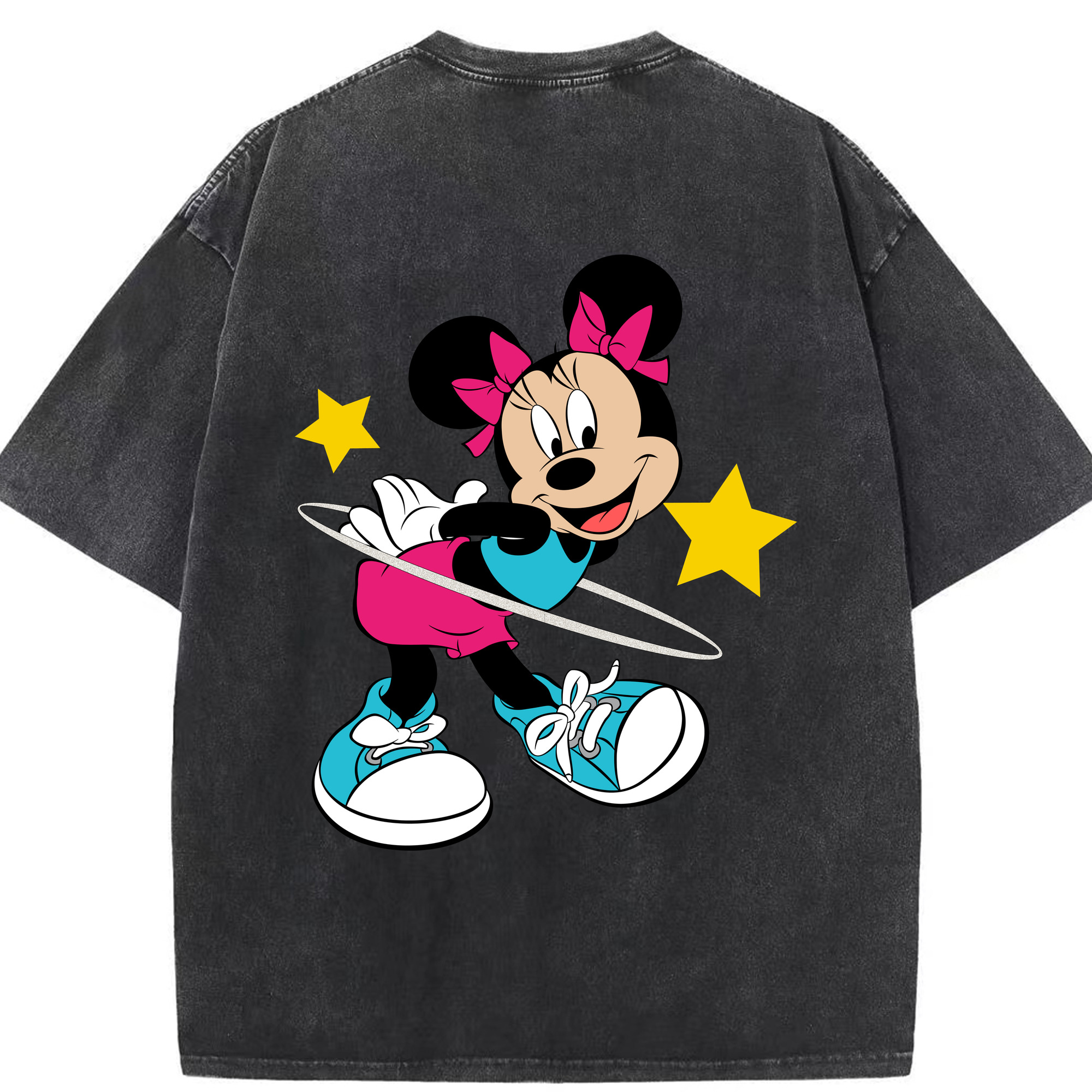 （画像用） ミッキーマウス Mickey Mouse 綿100% ヴィンテージ風 半袖Tシャツ（背面プリント）