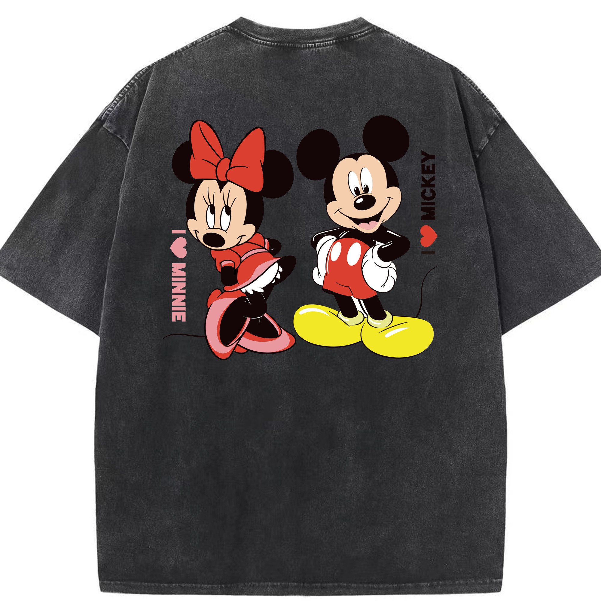 （画像用） ミッキーマウス Mickey Mouse 綿100% ヴィンテージ風 半袖Tシャツ（背面プリント）