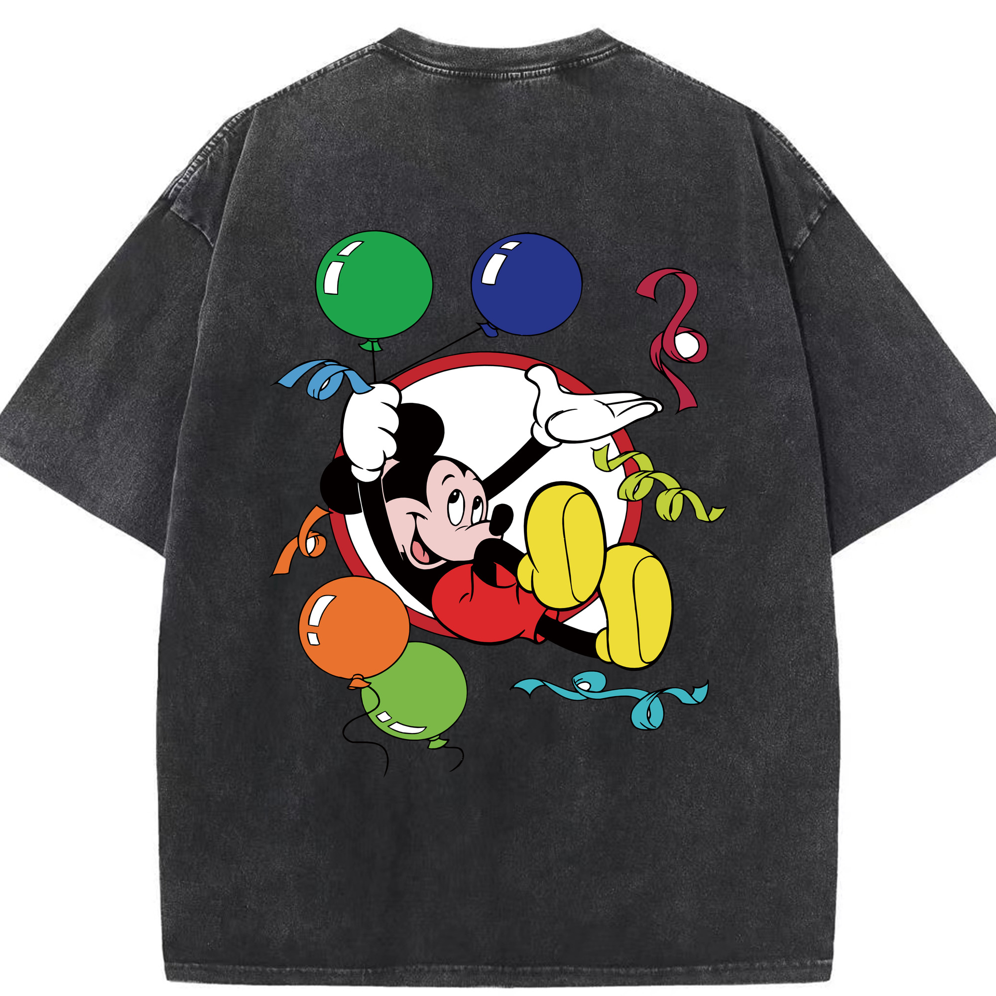 （画像用） ミッキーマウス Mickey Mouse 綿100% ヴィンテージ風 半袖Tシャツ（背面プリント）