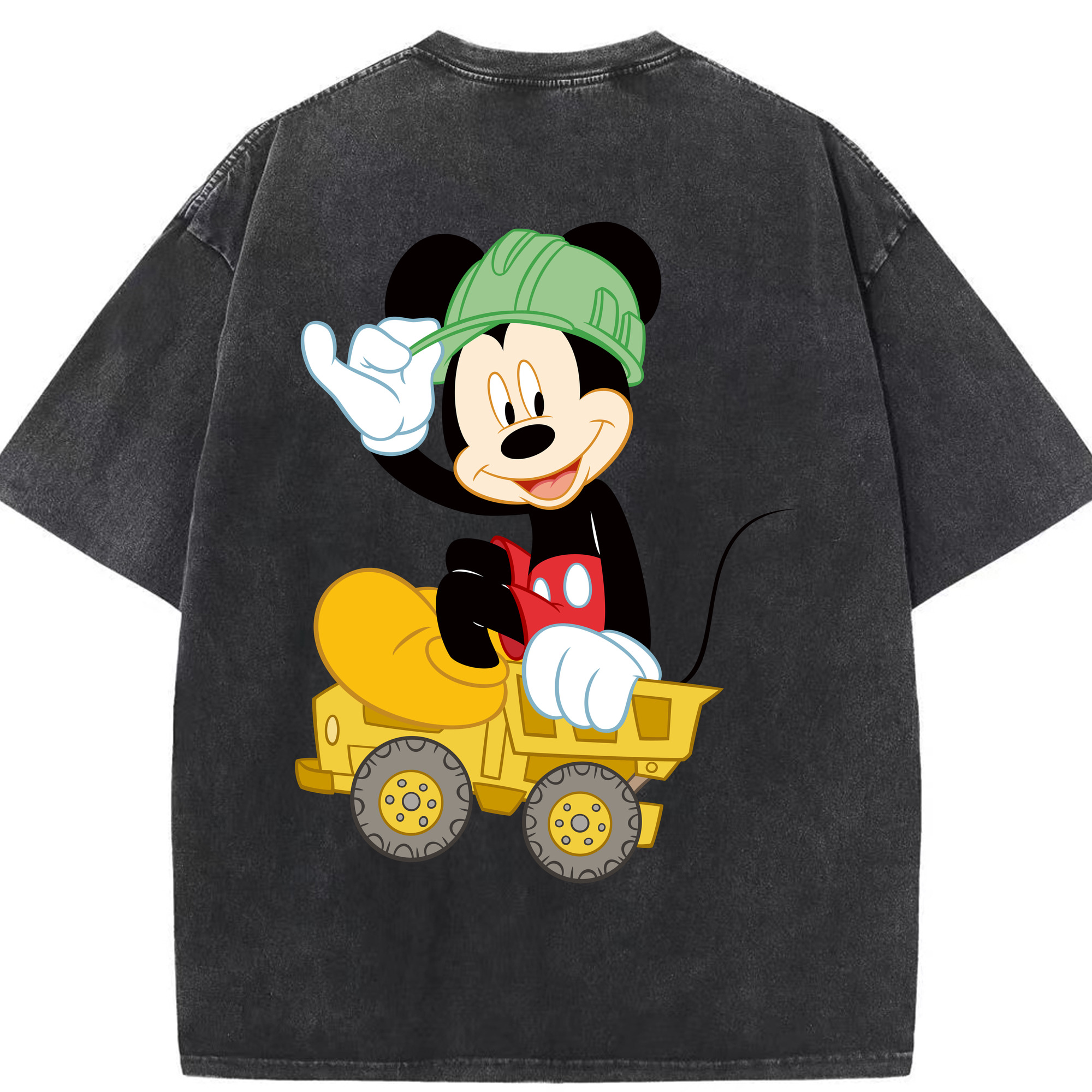（画像用） ミッキーマウス Mickey Mouse 綿100% ヴィンテージ風 半袖Tシャツ（背面プリント）