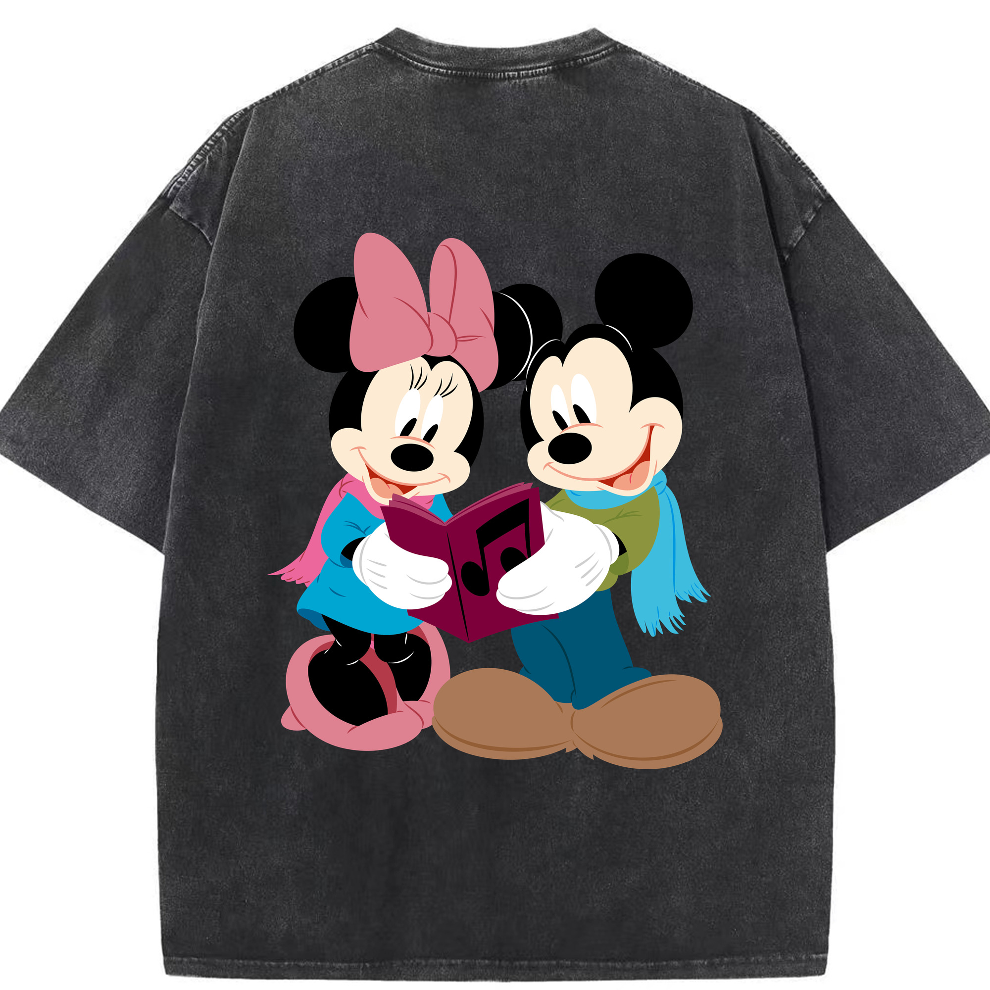 （画像用） ミッキーマウス Mickey Mouse 綿100% ヴィンテージ風 半袖Tシャツ（背面プリント）