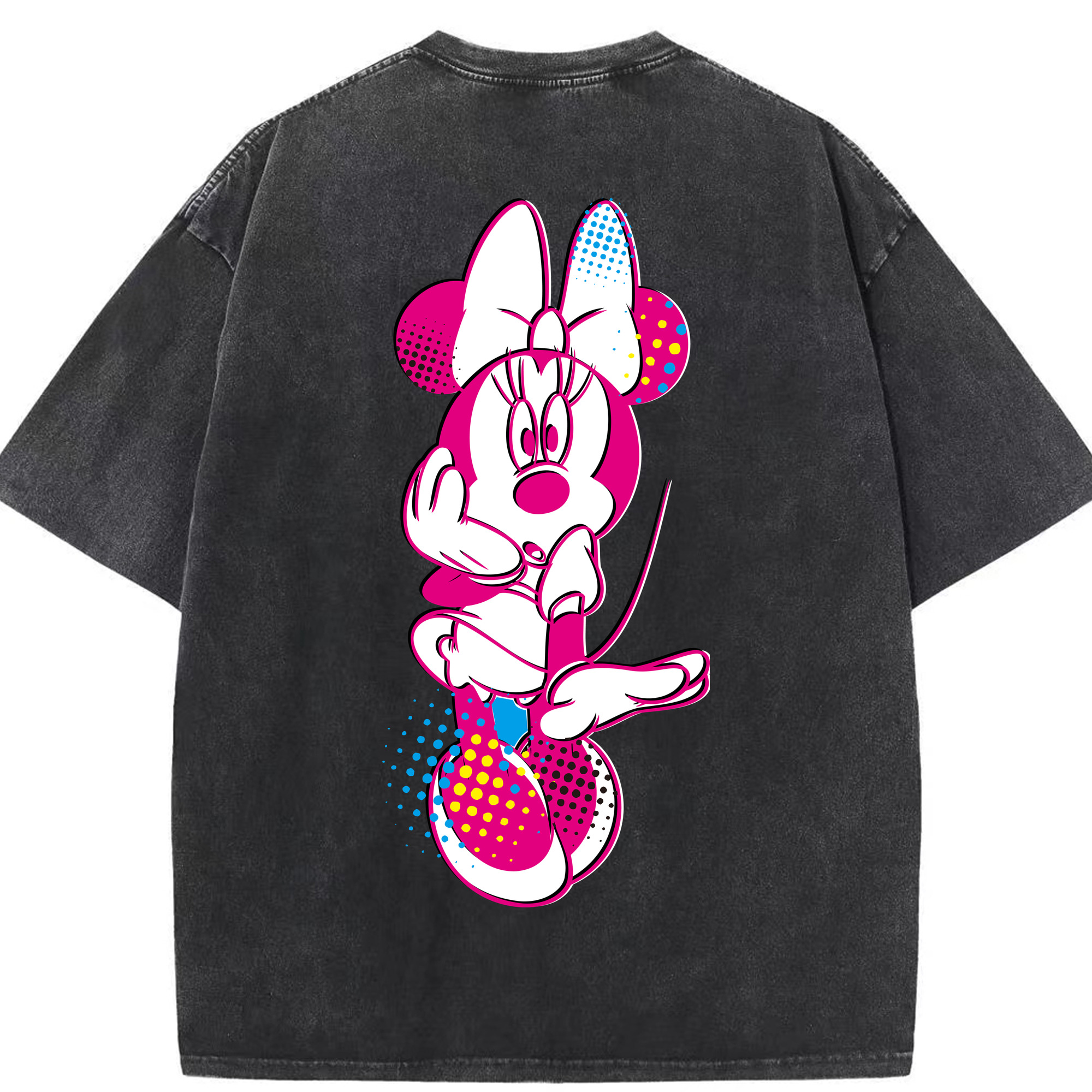 （画像用） ミッキーマウス Mickey Mouse 綿100% ヴィンテージ風 半袖Tシャツ（背面プリント）